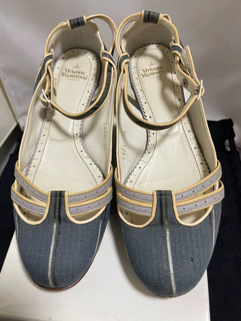 Vivienne Westwood Vivienne Westwood Denim Patchwork Mary Jane Single Shoes Size US 5.5 / IT 35.5 - 2 Thumbnail