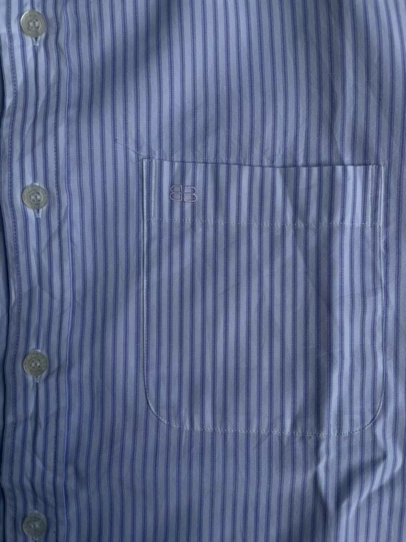 Balenciaga × Designer Vintage Balenciaga Striped Long Shirt Size US XL / EU 56 / 4 - 2 Thumbnail
