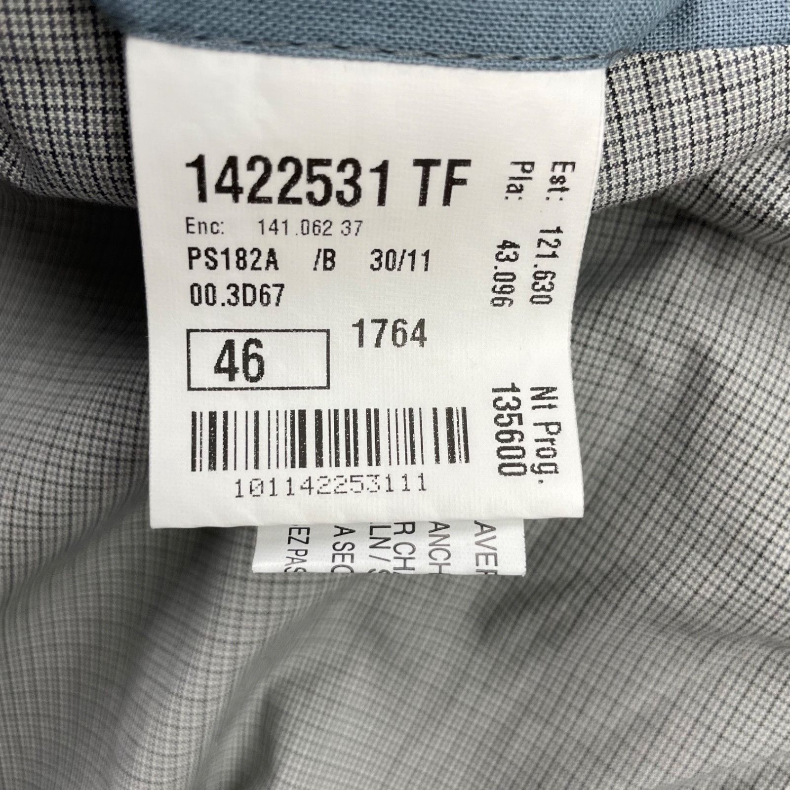 Paul Smith Paul Smith Men’s 100% Cotton 2-Button Blazer Gray/Navy Plaid Size 46R - 7 Thumbnail