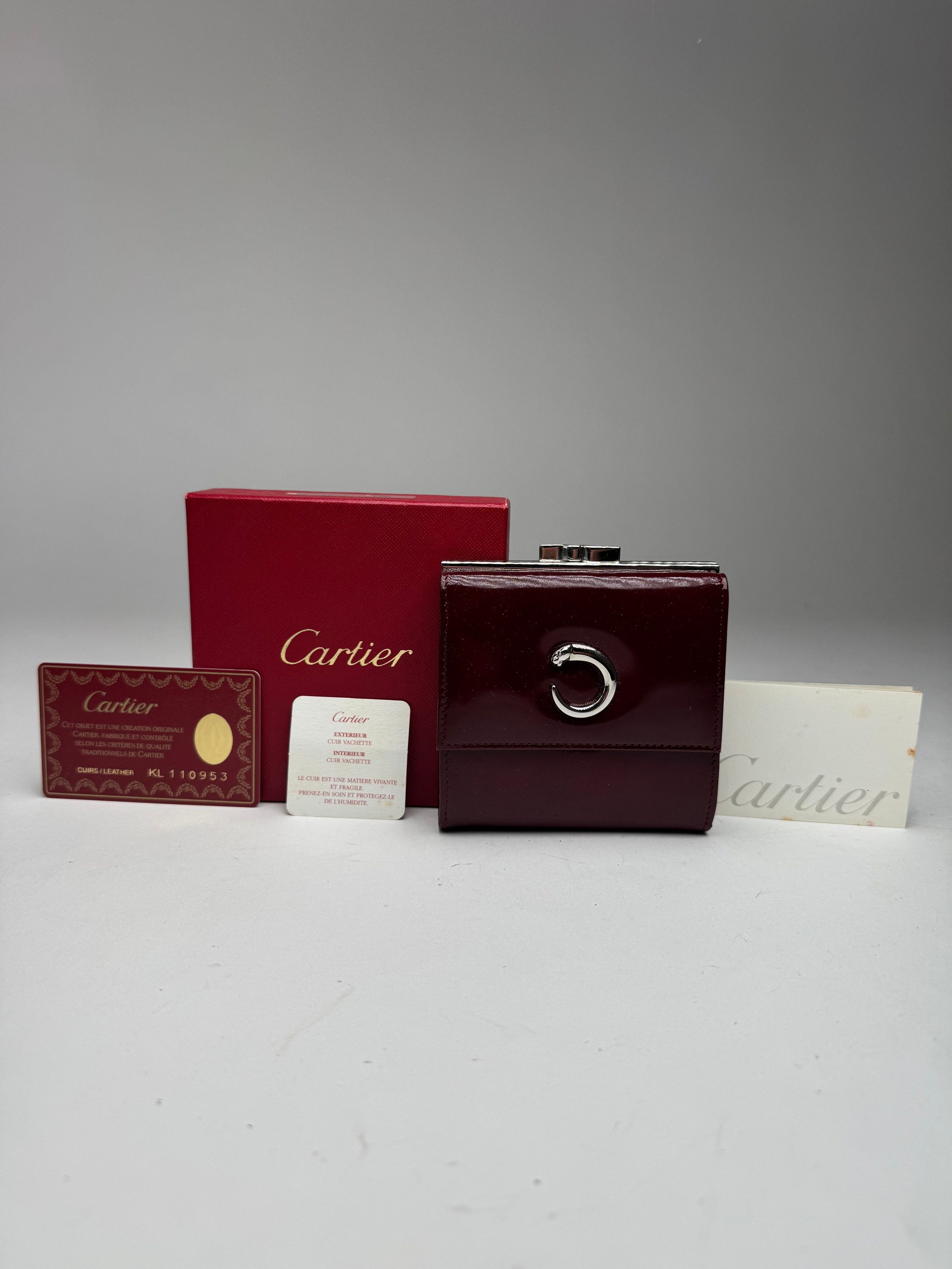 Cartier Vintage Patent Leather Wallet burgundy Size ONE SIZE - 1 Thumbnail