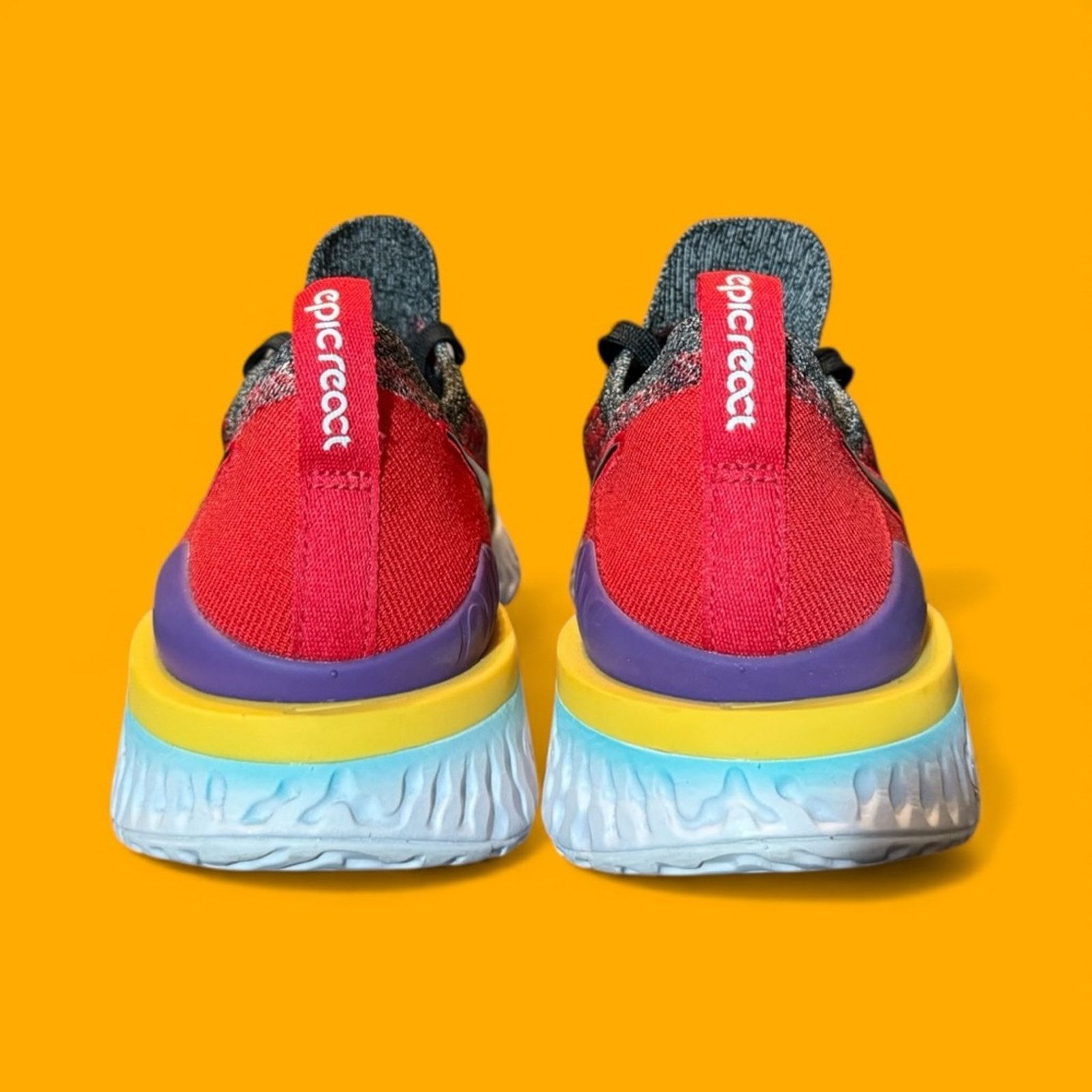 Nike Nike Epic React Flyknit 2 Black University Red Size US 10 / EU 43 - 4 Thumbnail