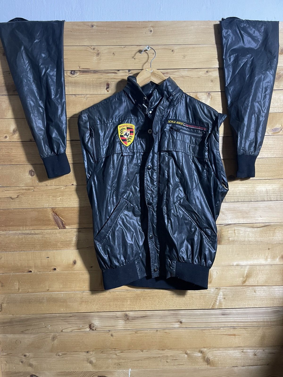 Vintage Vintage 80s black porsche car racing jacket Size US M / EU 48-50 / 2 - 5 Thumbnail