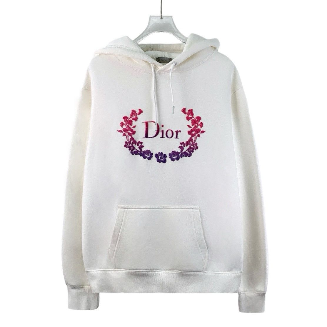 Dior Dior White Letter Embroidered Cotton Hooded Sweatshirt K26WX Size US S / EU 44-46 / 1 - 1 Thumbnail
