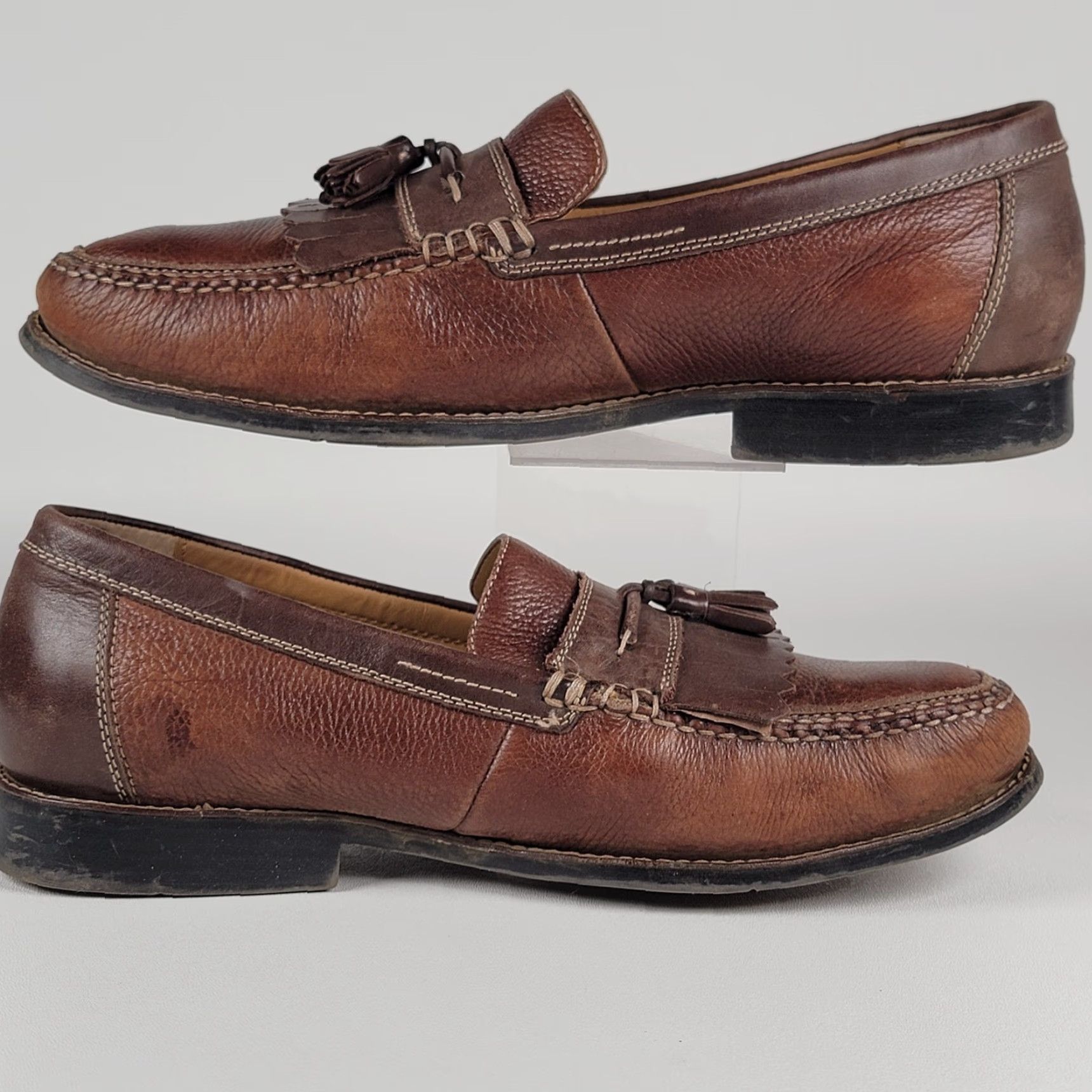 Dockers Men’s Dockers Brown Leather Tassel Loafers Slip On 10 M Casual Shoes Mens Shoes Size US 10 / EU 43 - 4 Thumbnail