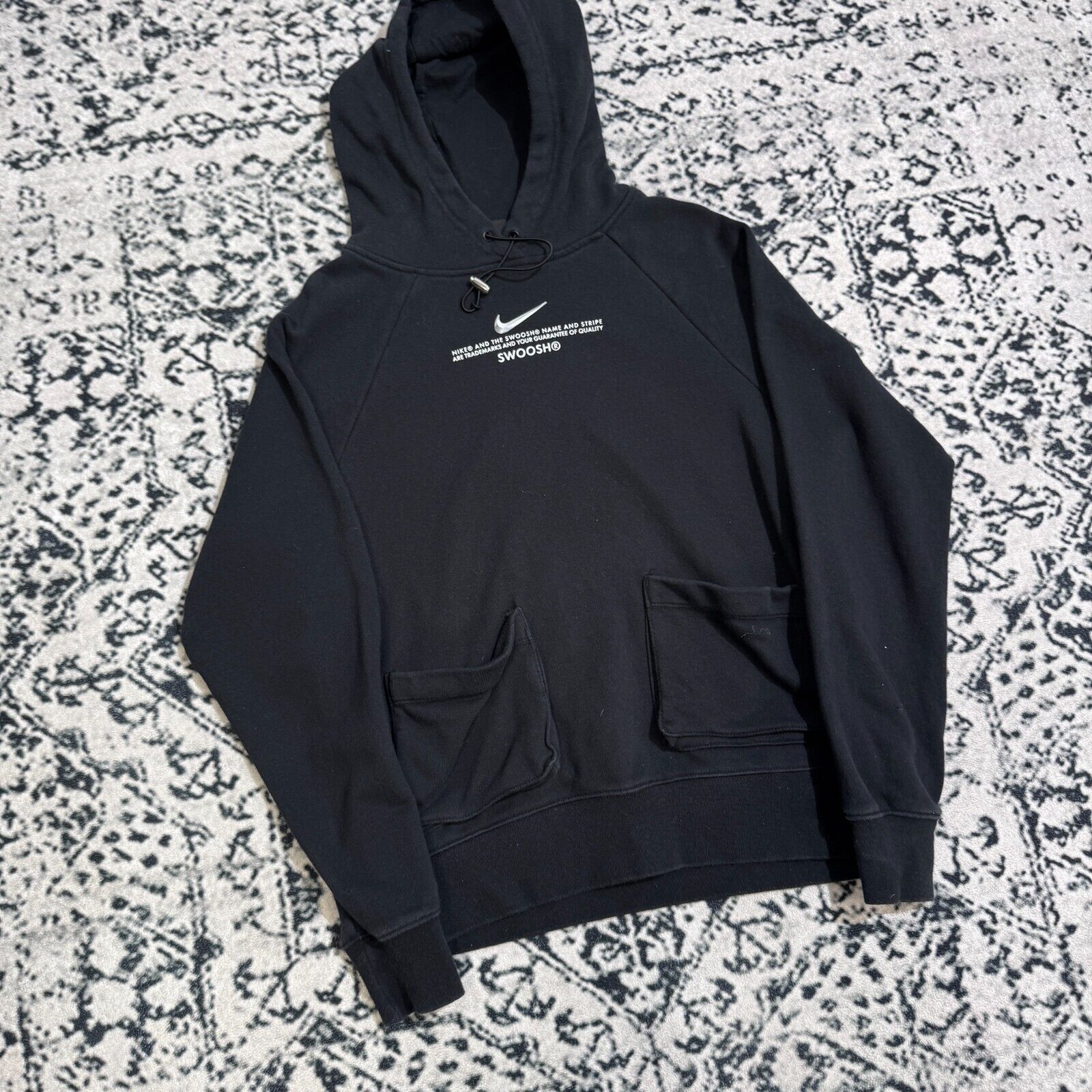 Nike × Vintage Nike Black Cotton Hoodie Size S 90s Multi Swoosh Rare Nocta Size US S / EU 44-46 / 1 - 3 Thumbnail