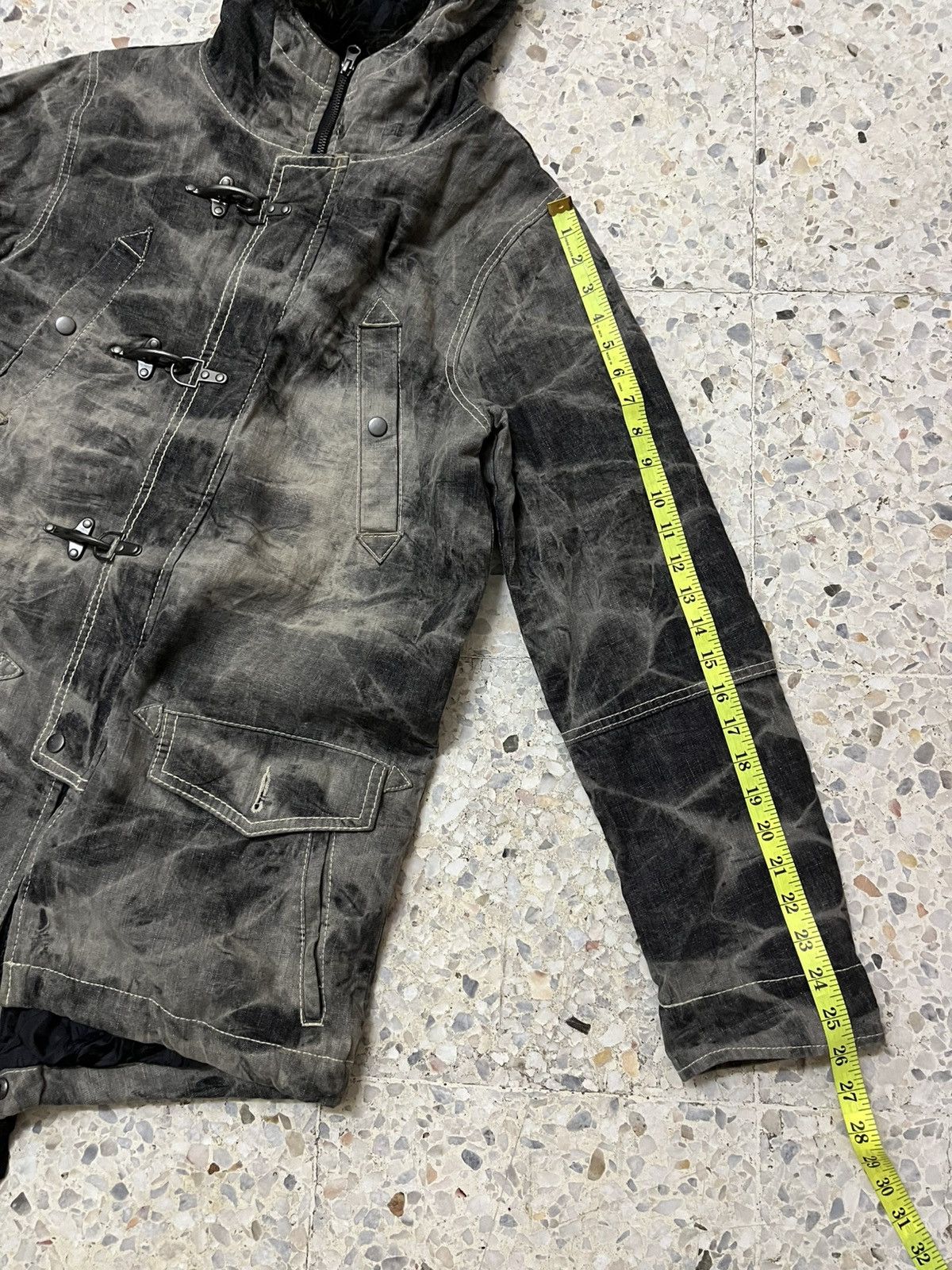 Japanese Brand Black Distress denim hoodie Allix design six pocket jacket Size US L / EU 52-54 / 3 - 15 Thumbnail