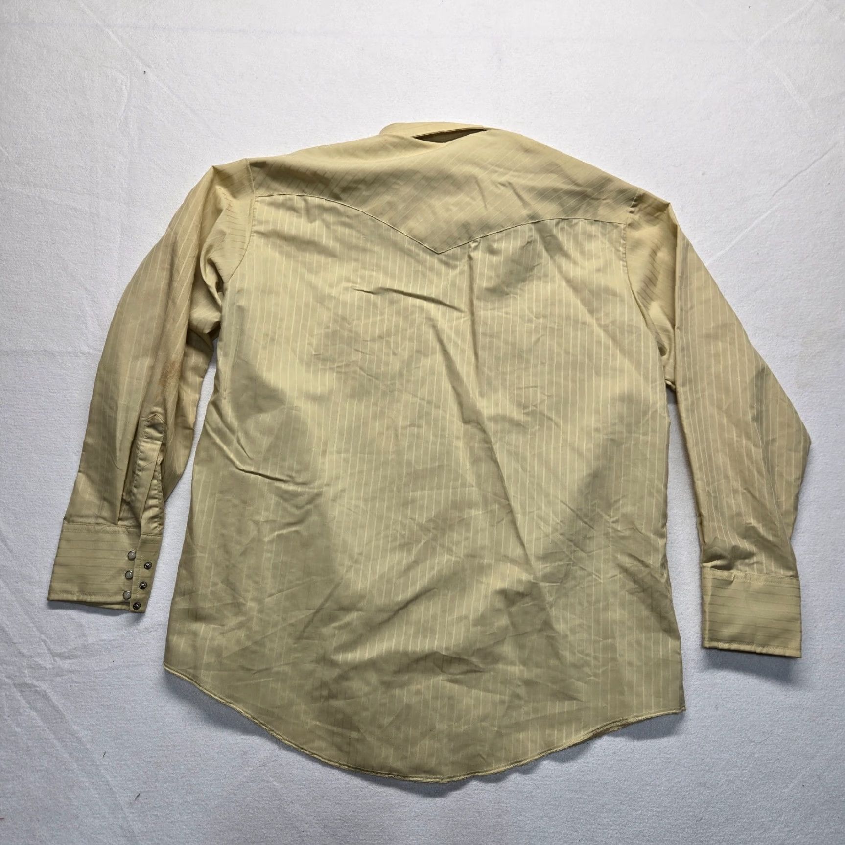 Express Express Rider Shirt Adult XL Yellow Cotton Cowboy Western Rodeo Button-Up Long Sleeve Snap Pocket Mens Size US XL / EU 56 / 4 - 7 Thumbnail