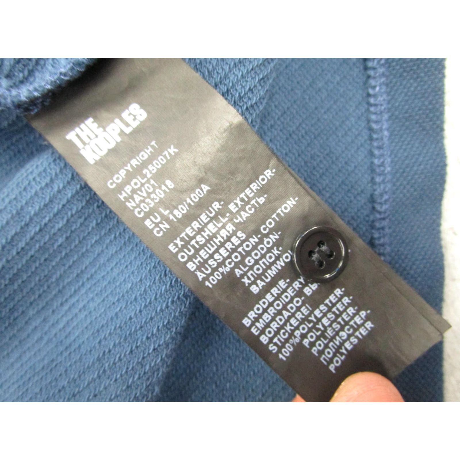 The Kooples The Kooples Henley Shirt XL Blue Long Sleeve Cotton Logo Embroidered Pique Mens Size US XL / EU 56 / 4 - 7 Thumbnail