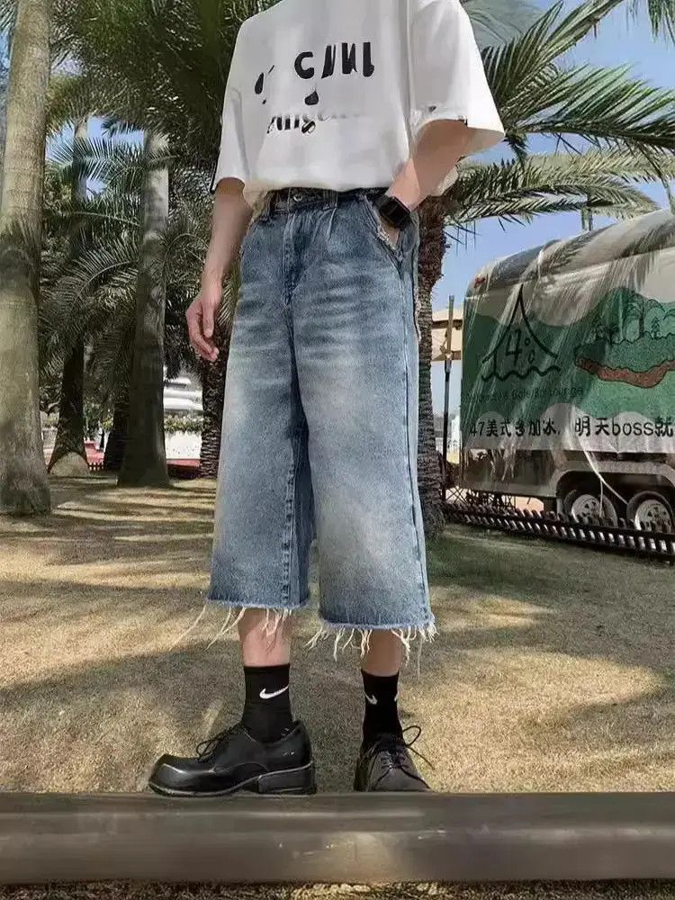 Japanese Brand Straight loose casual denim shorts Size US 32 / EU 48 - 5 Thumbnail