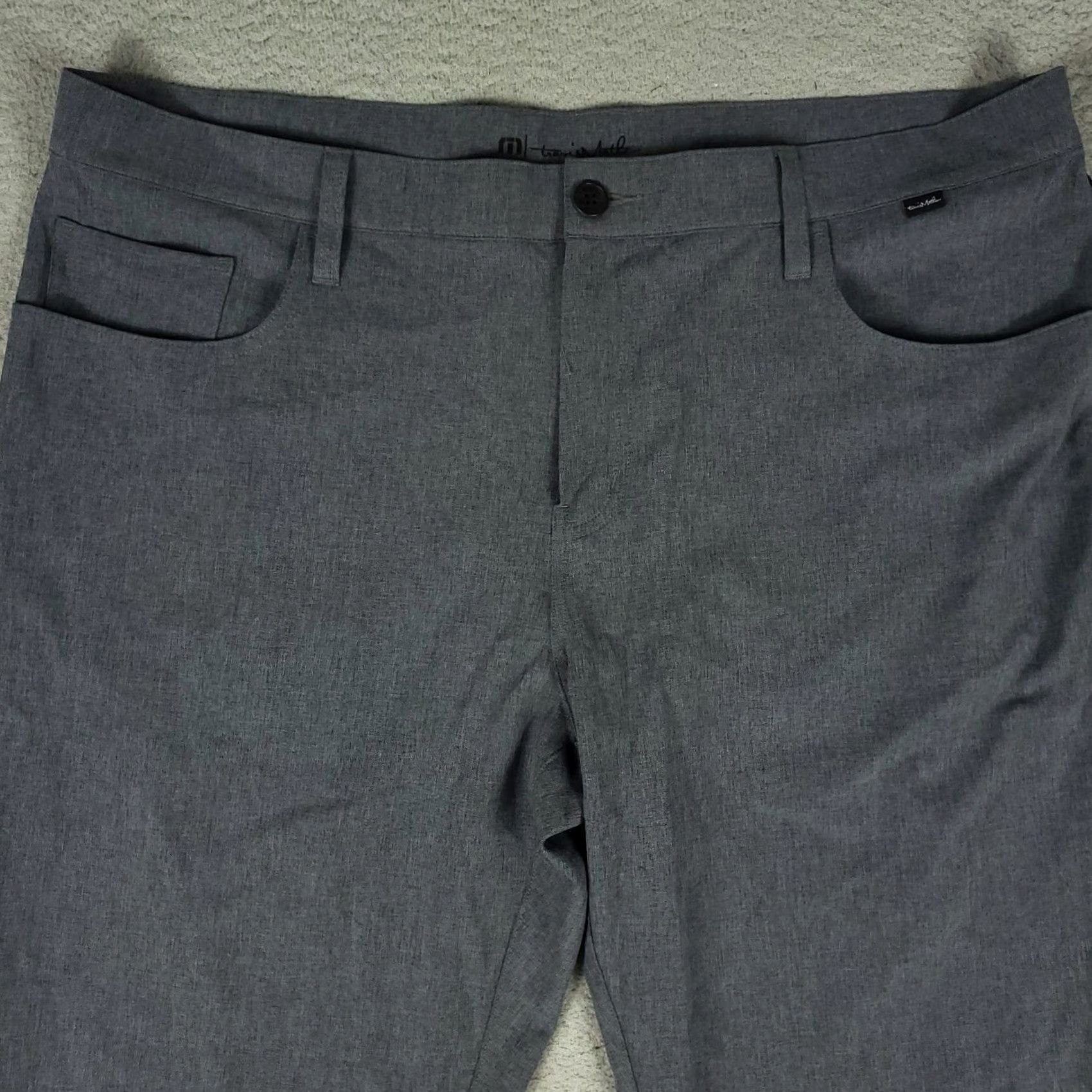 TravisMathew Travis Mathew Pants Mens 40x30 Gray 5 Pocket Golf Flat Front Chino Trousers Size US 40 / EU 56 - 2 Thumbnail