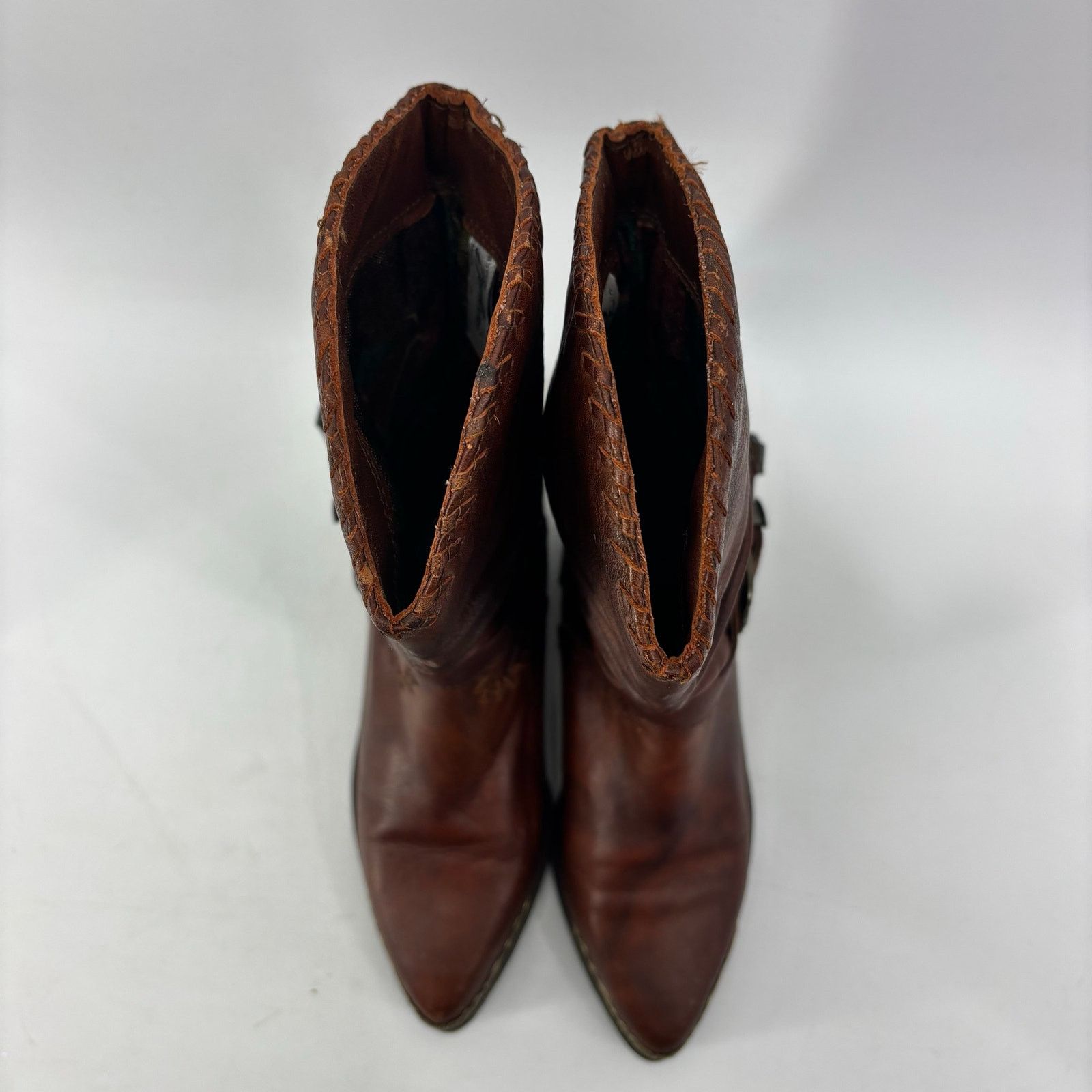 Vintage Zodiac Womens Size 7.5 Western Cowboy Boots Brown Leather Size US 7.5 / IT 37.5 - 11 Thumbnail