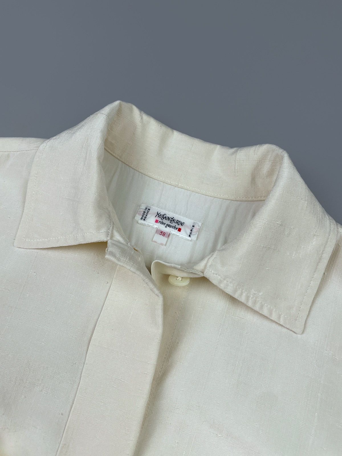 Vintage Vintage 80s Yves Saint Laurent Rive Gauche Linen Shirt Sz 38 Size S / US 4 / IT 40 - 13 Thumbnail