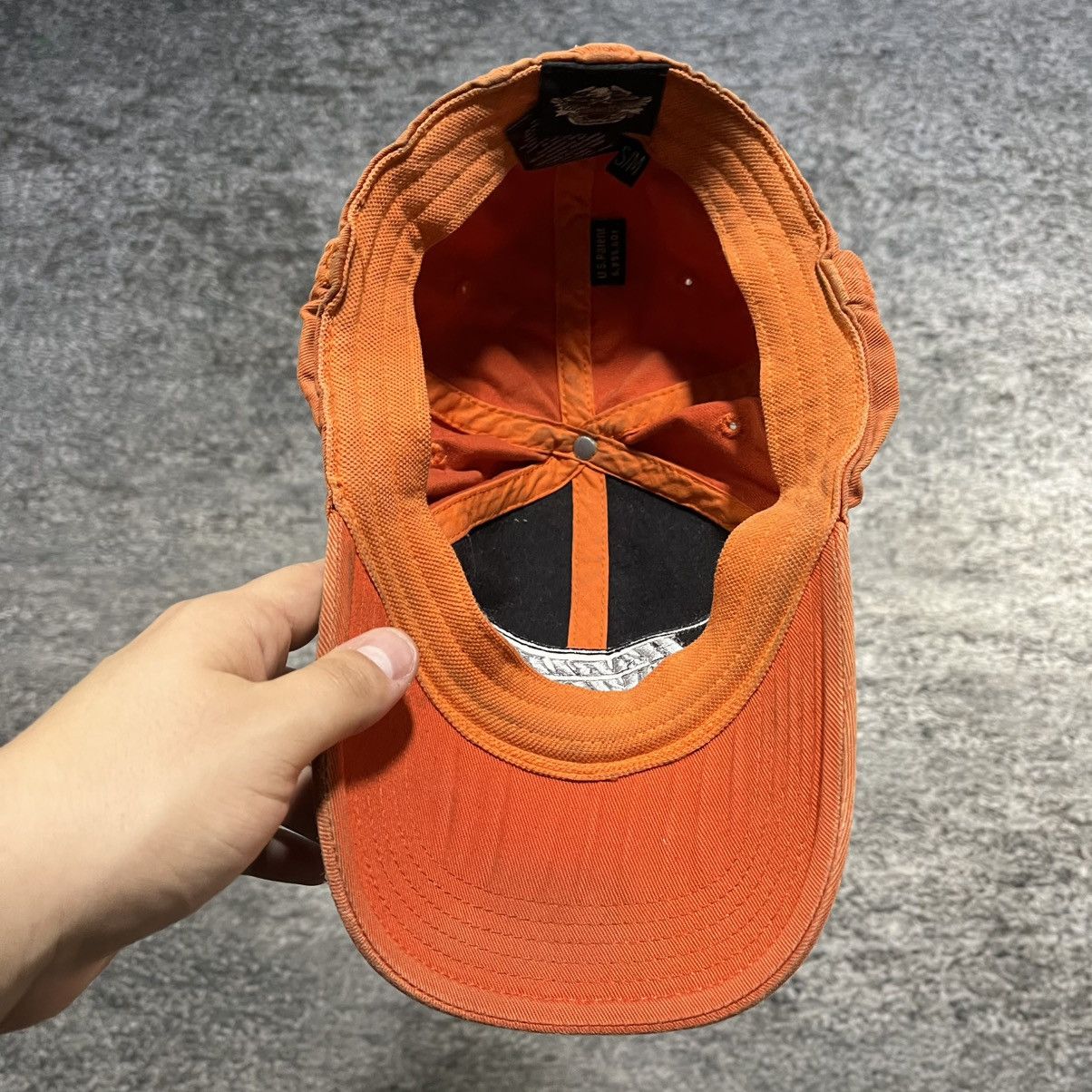 Harley Davidson Vintage Harley Davidson Orange Embroidered Fitted Hat S/M Size ONE SIZE - 7 Thumbnail