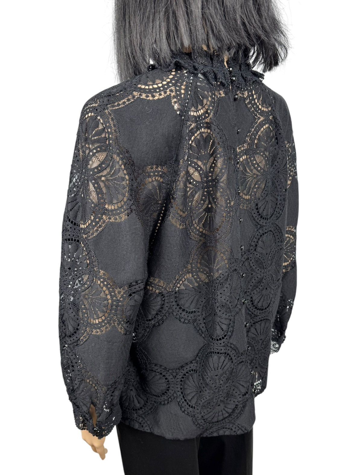 Sezane Sezane Lace Pattern Mock Neck Blouse Cotton size 44 Size L / US 10 / IT 46 - 9 Thumbnail
