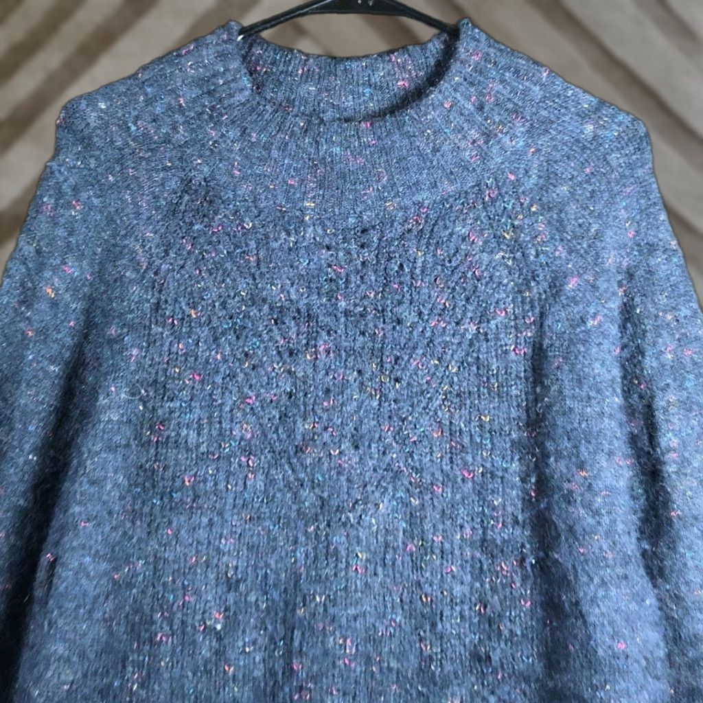 Vintage Lauren Conrad Womens Sweater Blue Multi Wool Blend Long Sleeve Crew Large Size L / US 10 / IT 46 - 1 Thumbnail