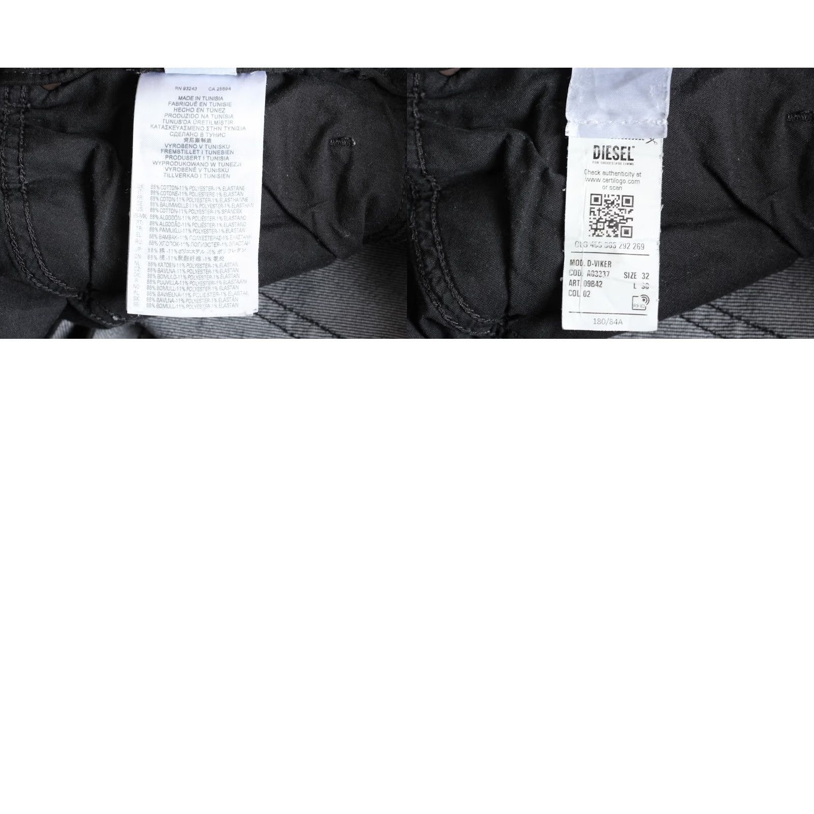 Diesel DIESEL D-VIKER 09B42 STRETCH Jeans Men Size W32 L30 Straight DZ5773 Size US 32 / EU 48 - 8 Thumbnail