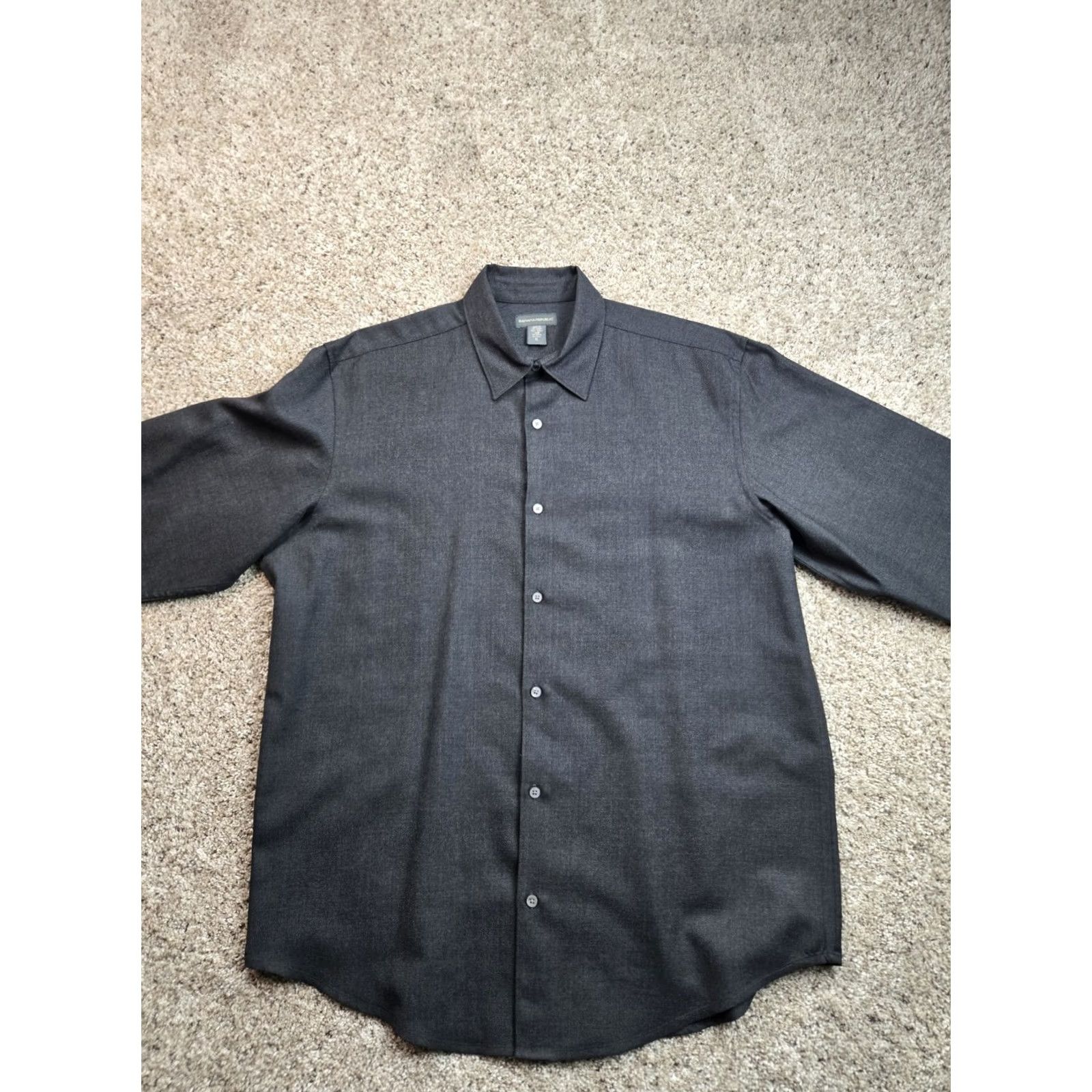 Banana Republic VINTAGE Banana Republic Shirt XL Mens Gray Wool Long Sleeve Button Up Y2K Size US XL / EU 56 / 4 - 3 Thumbnail