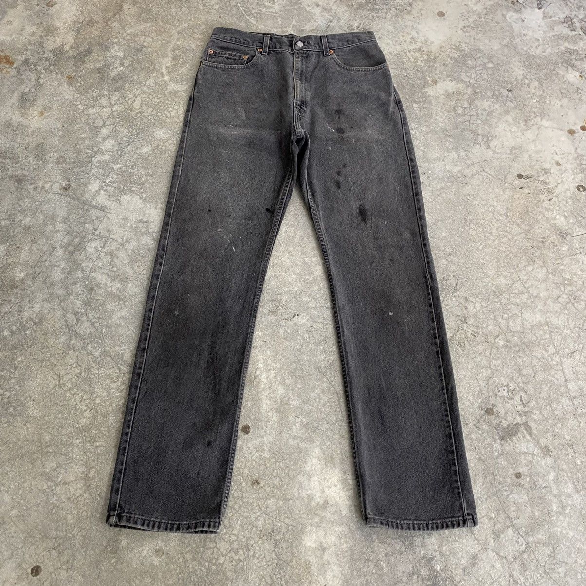 Vintage Early 2000 Levis 505 Faded Black Stained Jeans