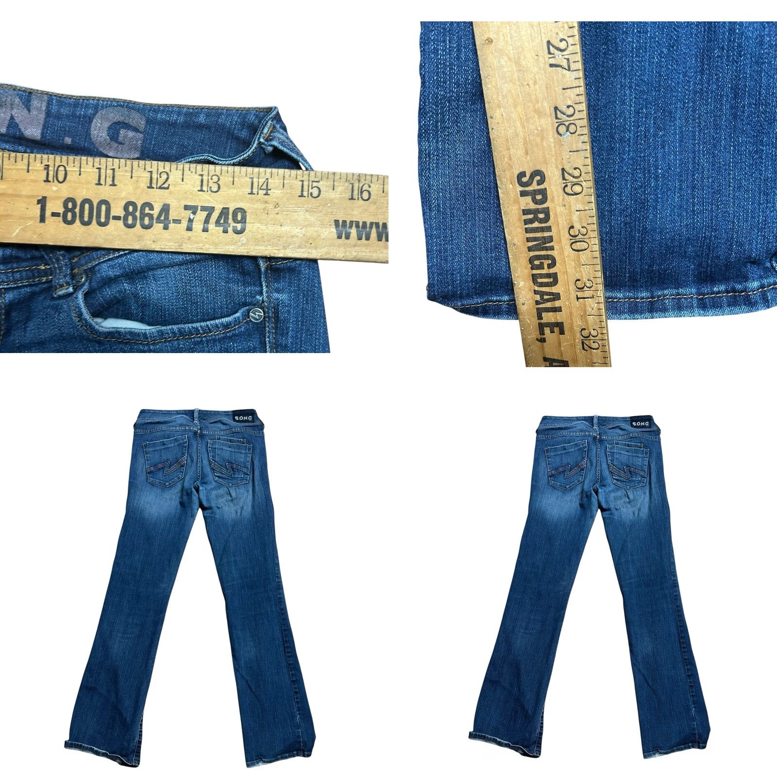 Vintage S.O.N.G Of Lil Women’s Jean Pants Straight Leg Size 7 Blue Denim 32 Inseam Womens Jeans Mid Rise 5-Pocket Design Size 28" / US 6 / IT 42 - 8 Thumbnail