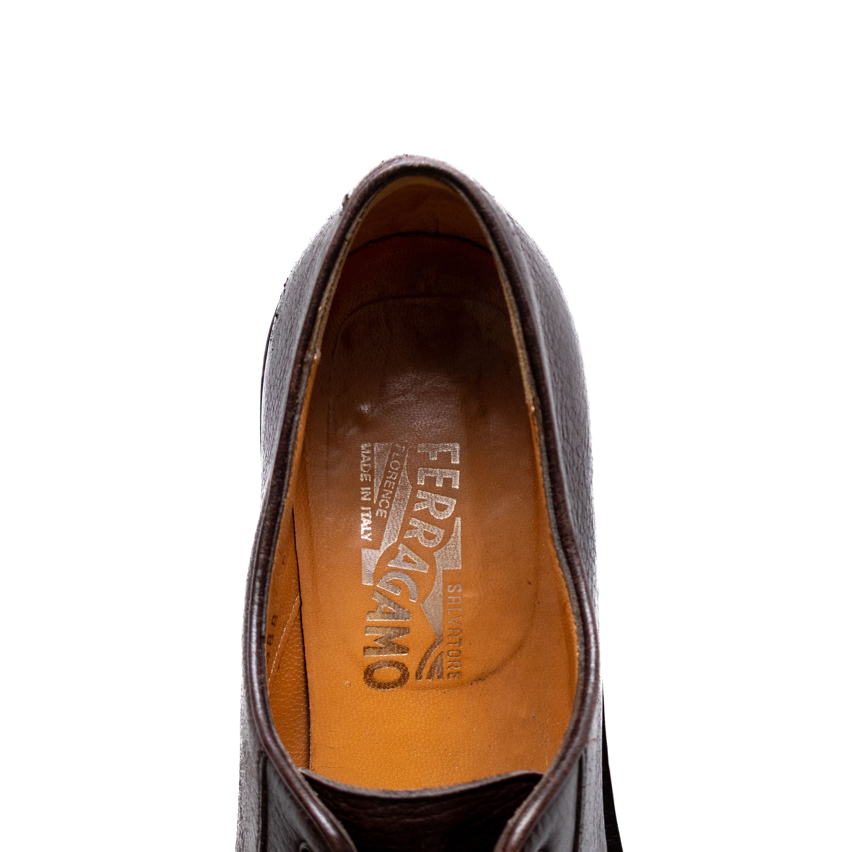 Salvatore Ferragamo Salvatore Ferragamo Brown Leather Derby Shoes US 9D Lug Sole Size US 9 / EU 42 - 9 Thumbnail