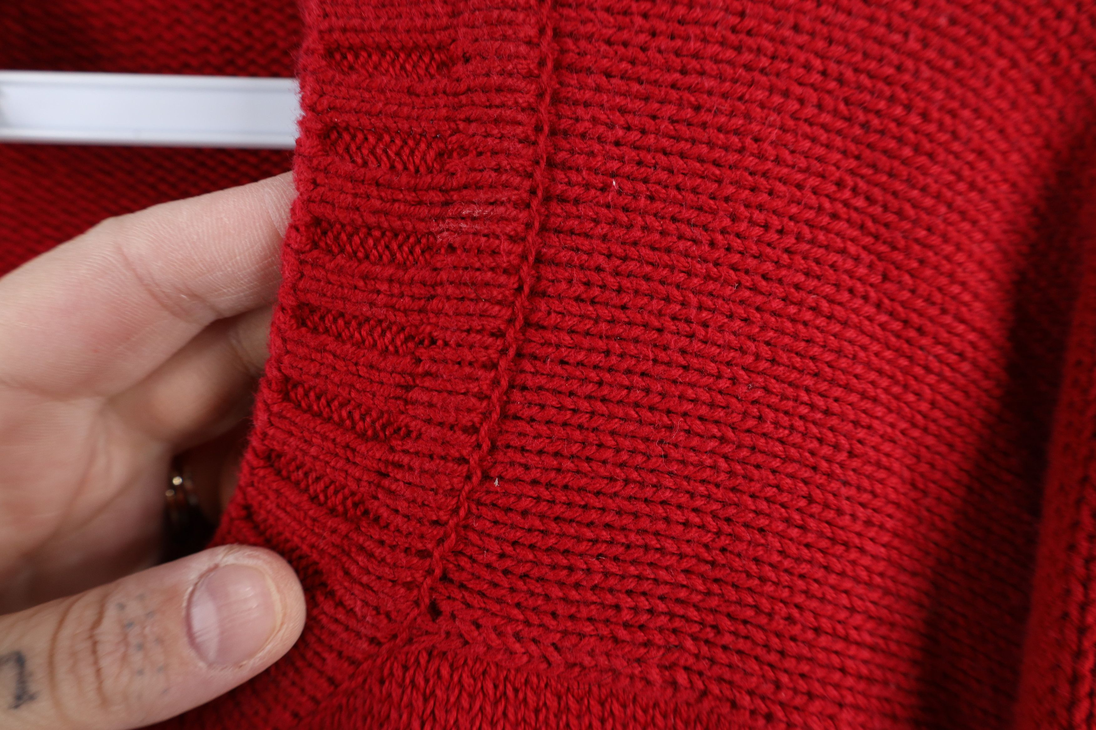 Lands' End × Vintage Vintage 90s Lands End Cotton Knit Crewneck Sweater Red USA Size US L / EU 52-54 / 3 - 7 Thumbnail
