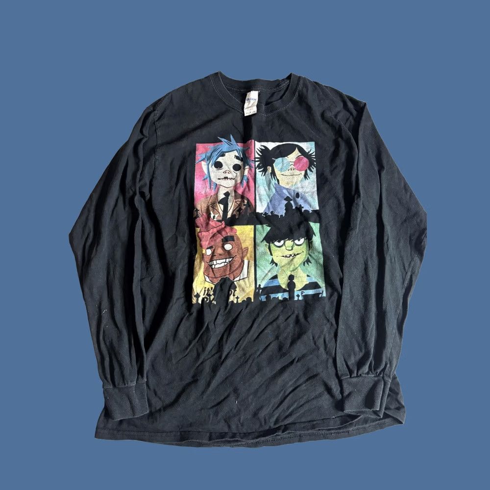 Gildan Gildan Gorillaz Shirt Mens Medium Black Long Sleeve Graphic T-Shirt Crew Neck Band Print Size US M / EU 48-50 / 2 - 1 Thumbnail