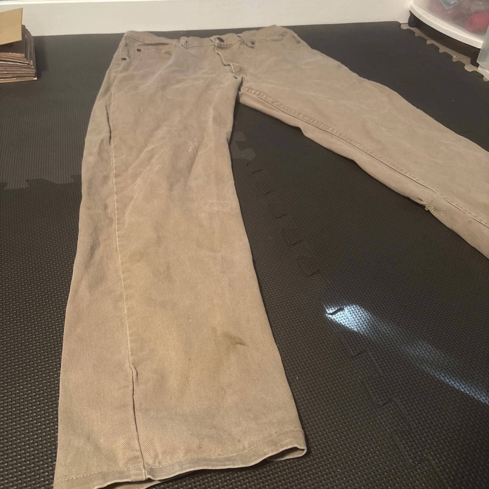 Wrangler Wrangler Carpenter Pants Men's (Measured 33x32) Tan Canvas Size US 33 - 3 Thumbnail