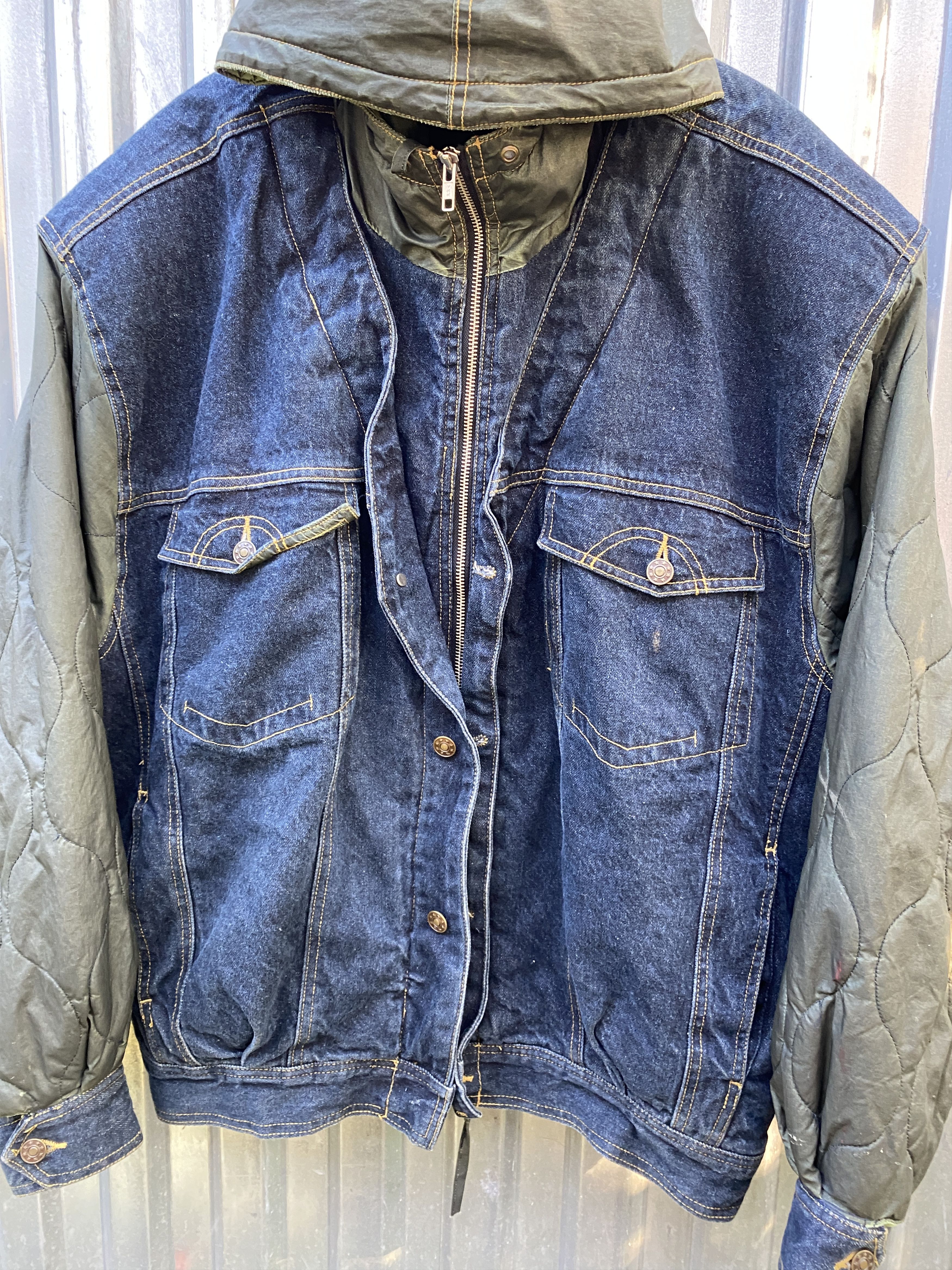 Japanese Brand × Rap Tees RARE🔥VINTAGE PELLE PELLE STYLE DENIM/PUFFER JACKET RAP 90S Size US L / EU 52-54 / 3 - 5 Thumbnail