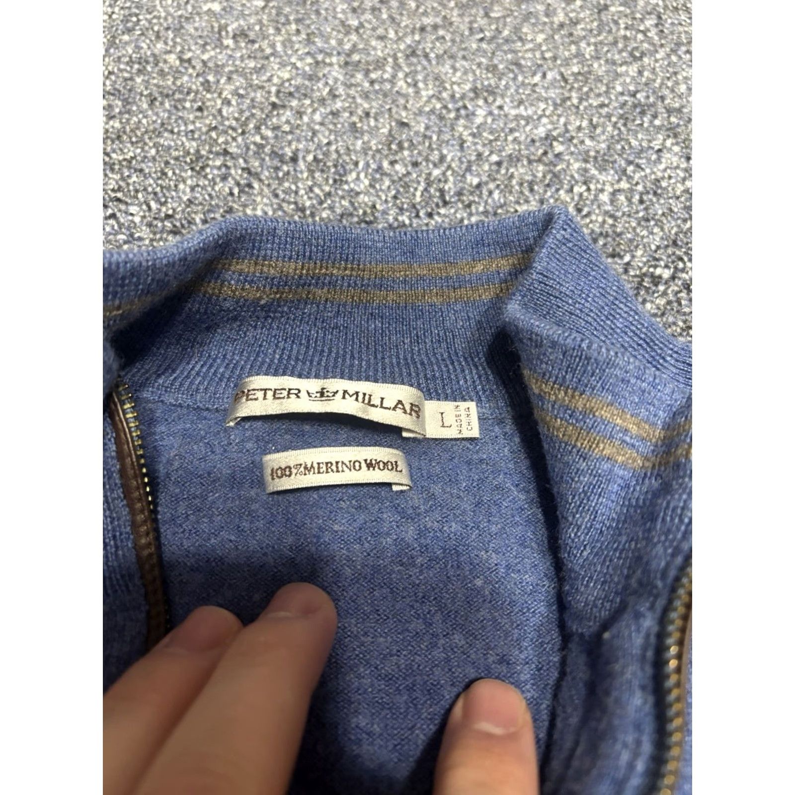 Peter Millar Peter Millar Men's L Merino Wool Silk 1/4 Zip Sweater Blue Pullover H4 Size US L / EU 52-54 / 3 - 2 Thumbnail