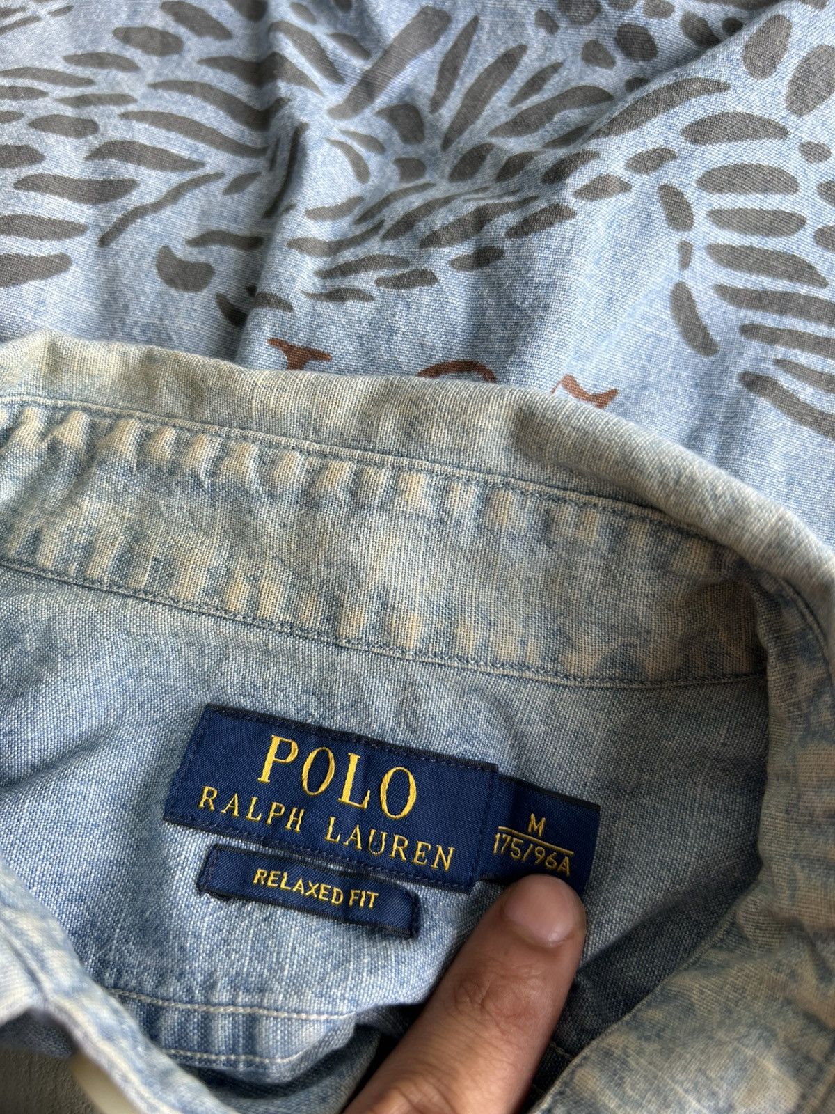 Polo Ralph Lauren × RRL Ralph Lauren Polo Ralph Lauren Eagle Print Chambray Denim Work Shirt Jkt Size US S / EU 44-46 / 1 - 8 Thumbnail