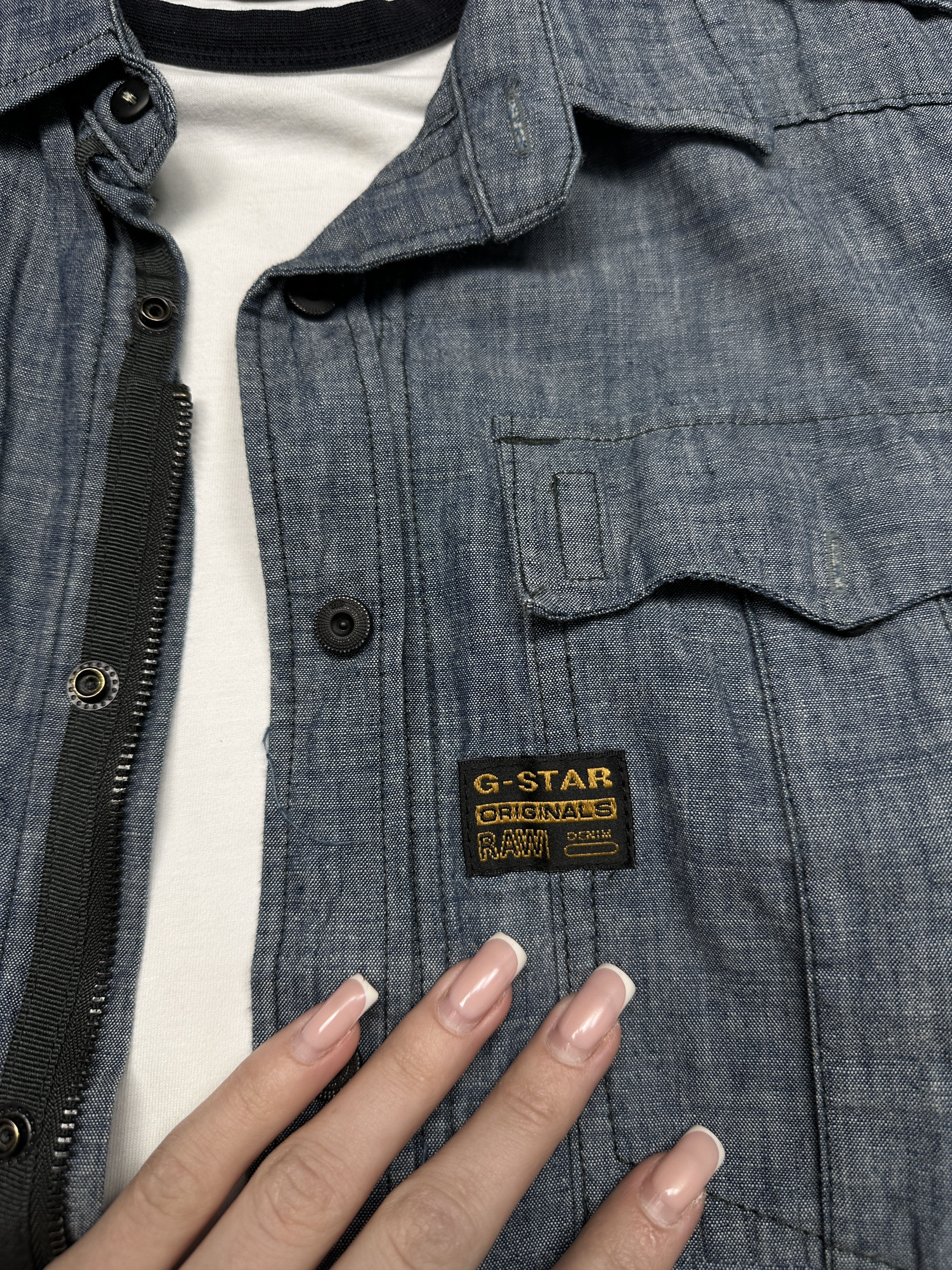 G-Star G Star Raw Mens Gould Chambray Denim Overshirt Shirt Size US L / EU 52-54 / 3 - 3 Thumbnail