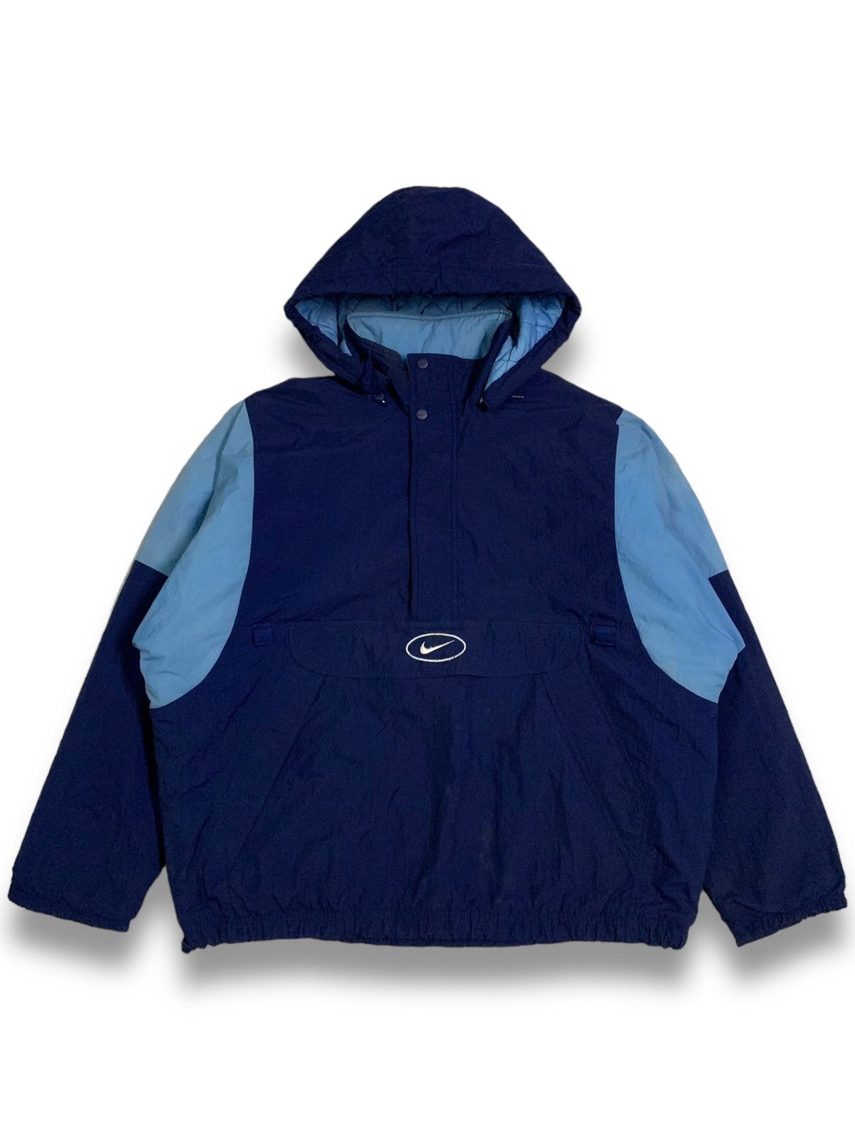 Nike Vintage 90s Nike Swoosh Big Logo Oversized Anorak Jacket Size US L / EU 52-54 / 3 - 1 Thumbnail
