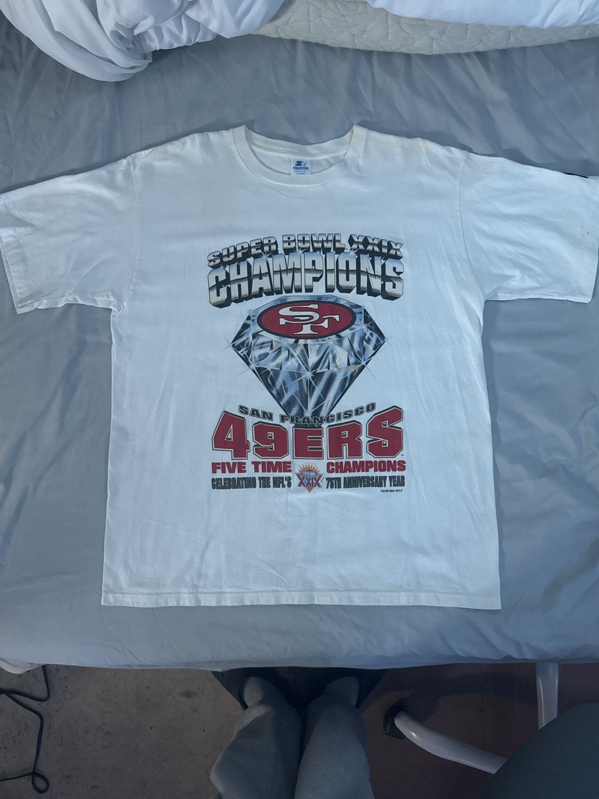 NFL × Starter × Vintage 1994 Super Bowl XXIX San Francisco 49ers T-Shirt Size US XL / EU 56 / 4 - 1 Thumbnail