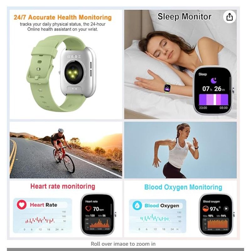 The Unbranded Brand Smart Watch (Answer/Make Call), 1.91" Tracker, 112+Sports Size 26 - 5 Thumbnail