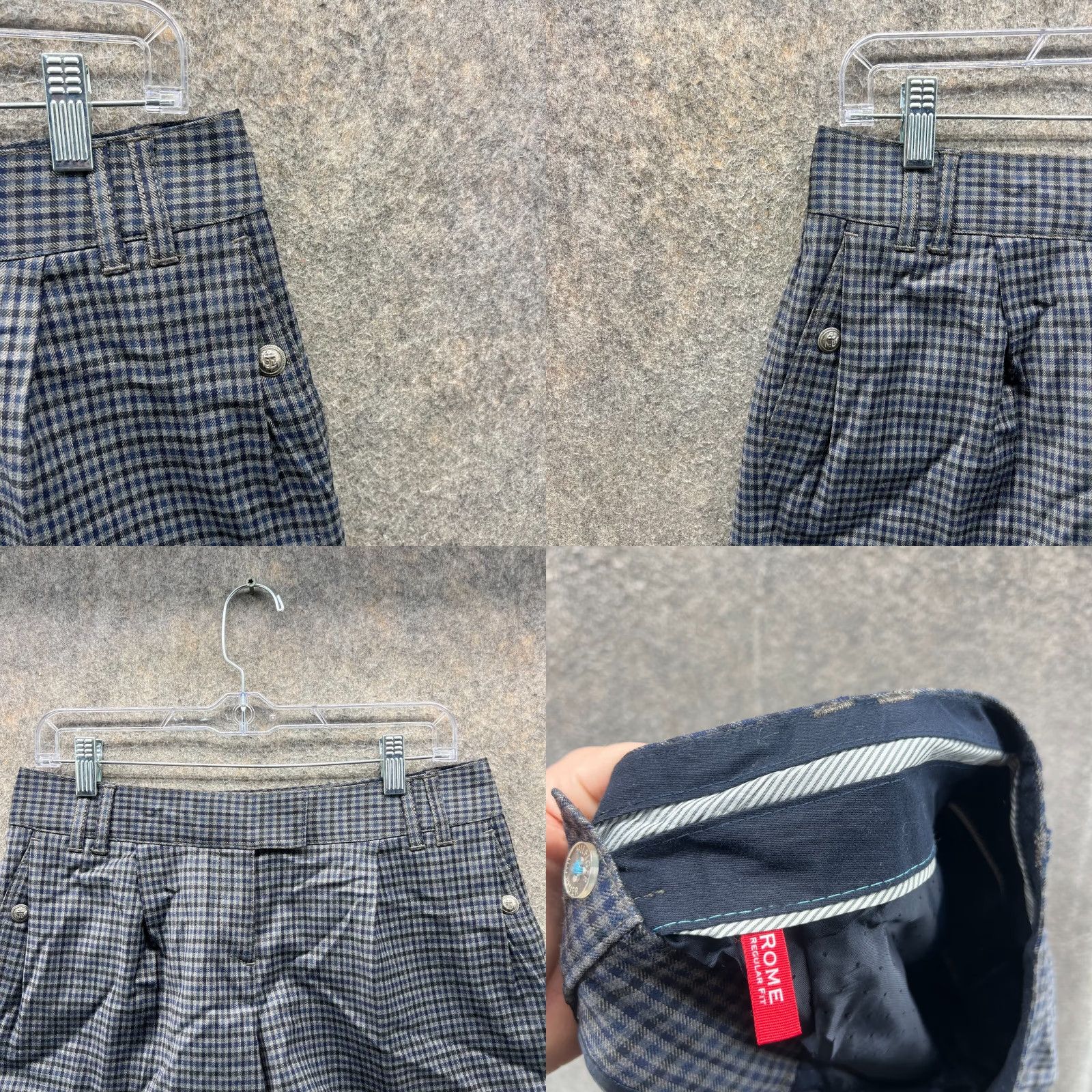Tommy Hilfiger Tommy Hilfiger Shorts Women 4 Grey Blue Chino Flat Front Preppy Plaid Check Math? Size 27" / US 4 / IT 40 - 8 Thumbnail