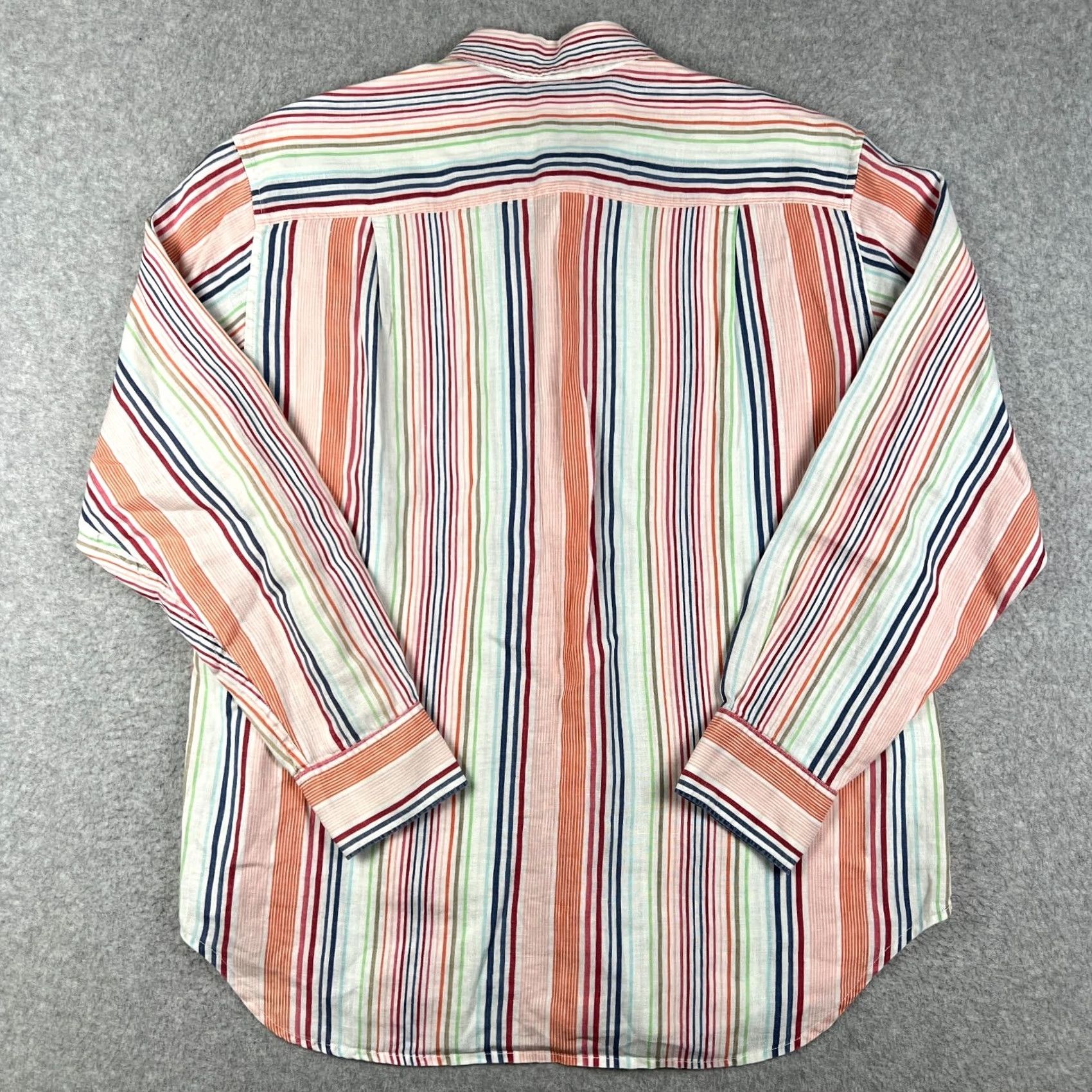 Tommy Bahama Tommy Bahama Linen Shirt Long Sleeve Button Multicolor Striped XL Mens Size US XL / EU 56 / 4 - 2 Thumbnail