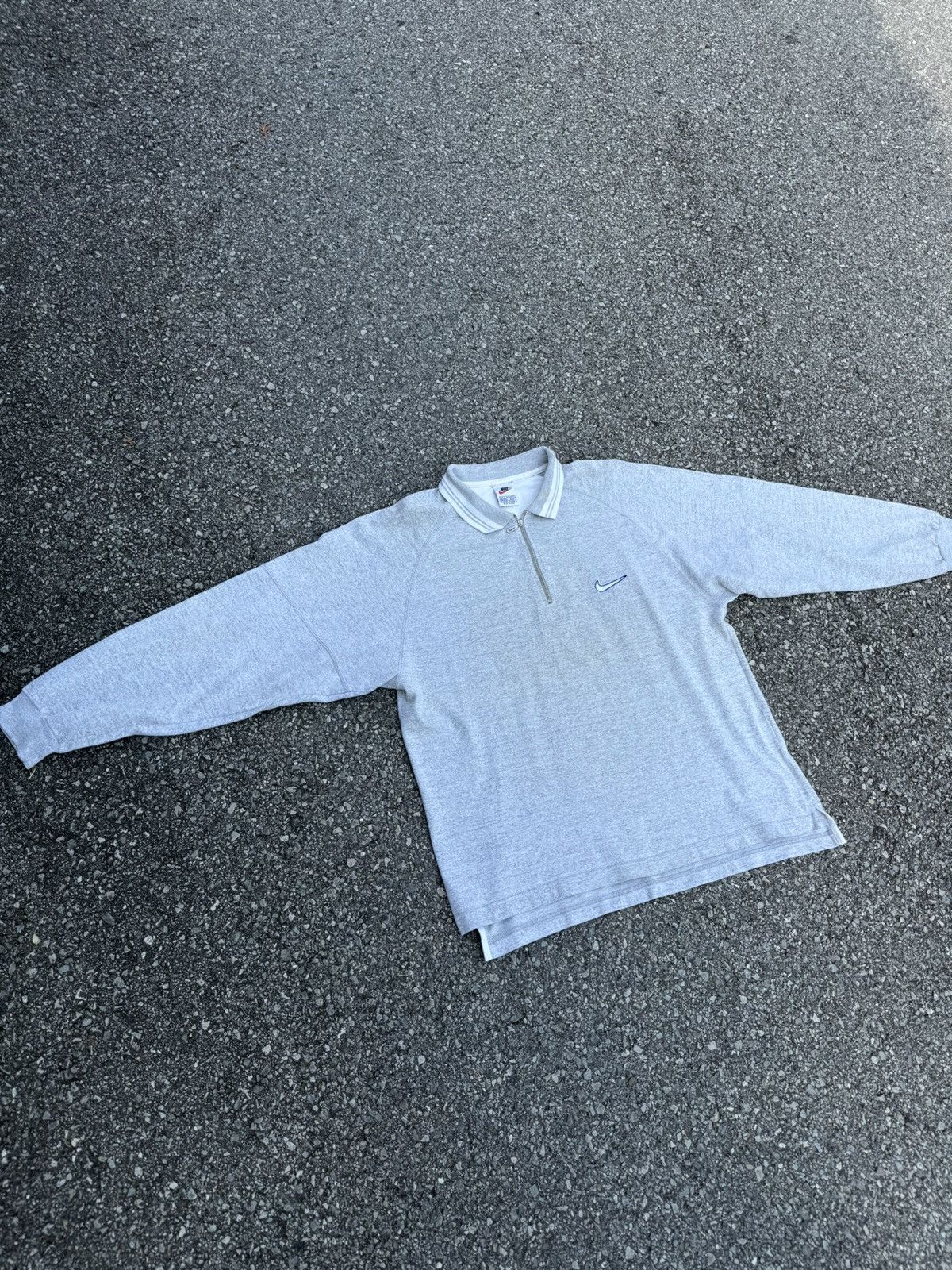 Japanese Brand × Nike × Vintage Nike Vintage 90s swoosh boxy half zip crewneck rap skate Size US S / EU 44-46 / 1 - 7 Thumbnail