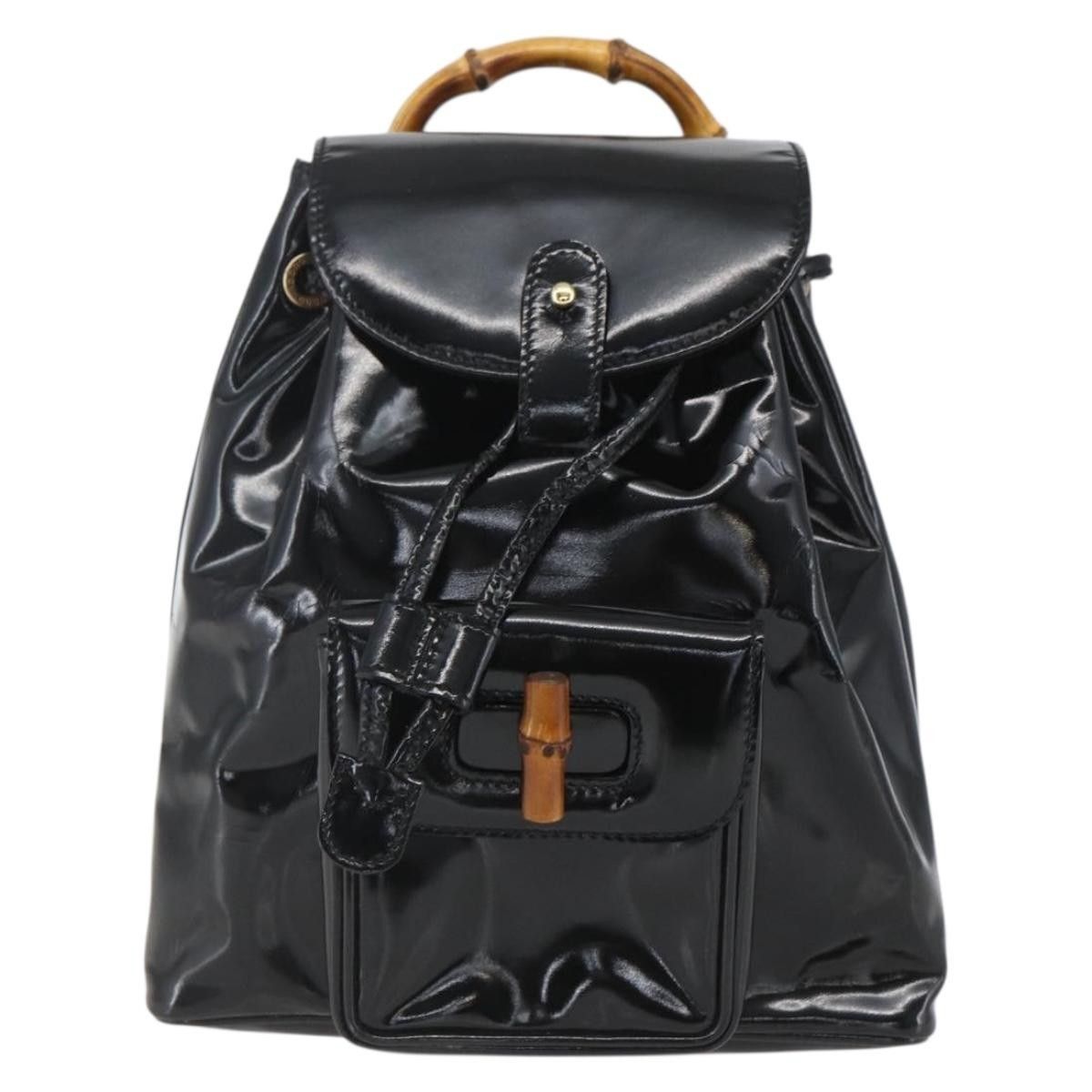 Gucci Gucci Vintage Bamboo Backpack Patent Size ONE SIZE - 1 Thumbnail