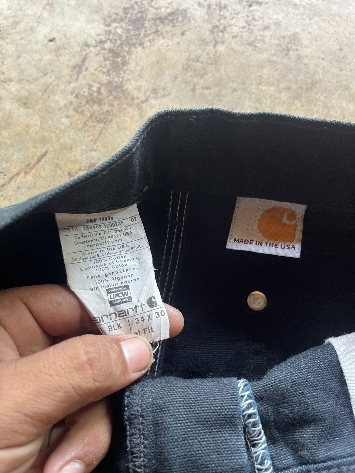 Carhartt Carhartt Double Knee Black Fade – Custom Repair Piece Size US 34 / EU 50 - 3 Thumbnail
