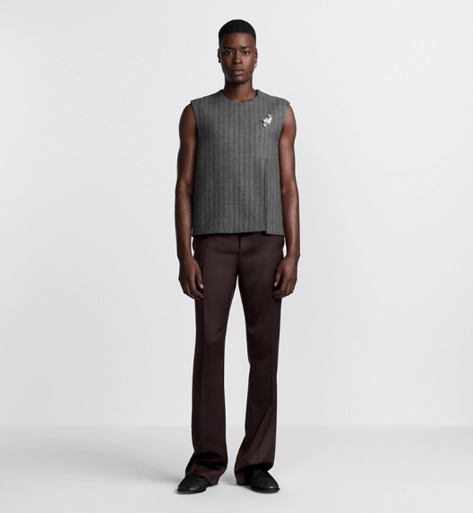 Dior o1w1db11225 443C13 Flared Pant in Burgundy Size US 34 / EU 50 - 4 Thumbnail