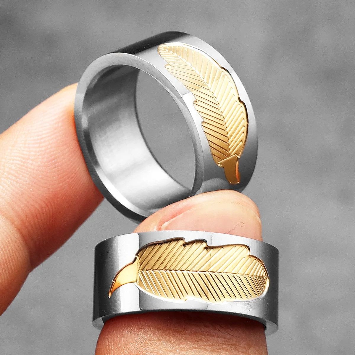 Vintage Sunken Leaves Men Ring Size ONE SIZE - 1 Thumbnail