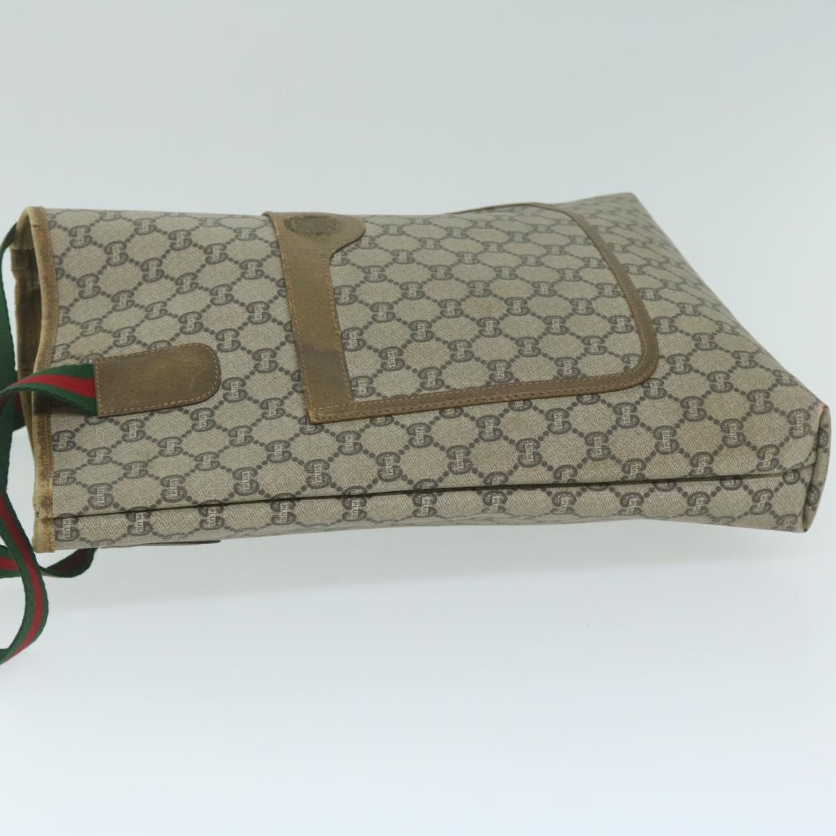 Gucci GUCCI GG Plus Supreme Web Sherry Line Tote Bag Beige Red Size ONE SIZE - 5 Thumbnail