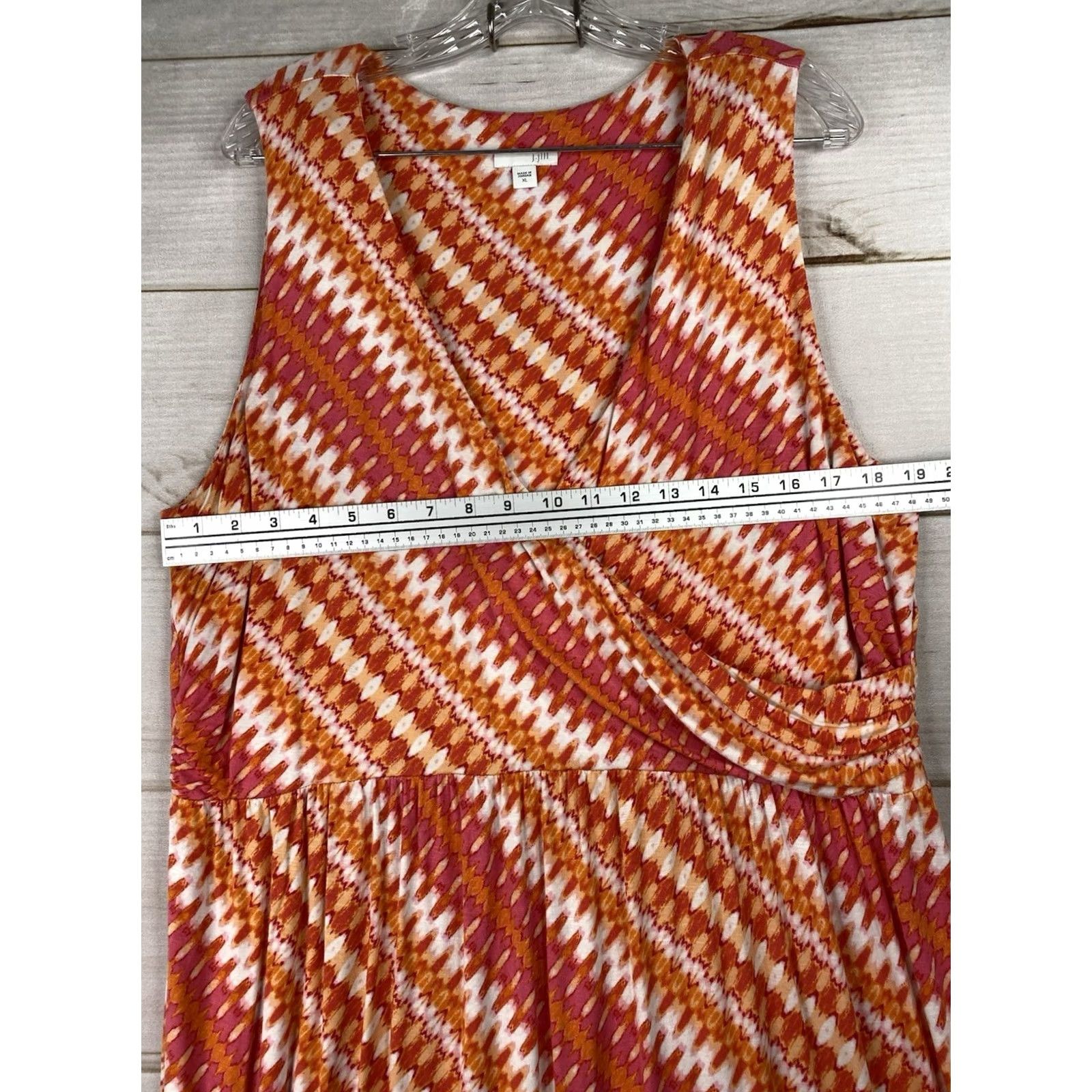 J. Jill J. Jill Maxi Dress Womens XL Orange Floral Boho Sleeveless Knit V-Neck Pullover Size XL / US 12-14 / IT 48-50 - 6 Thumbnail