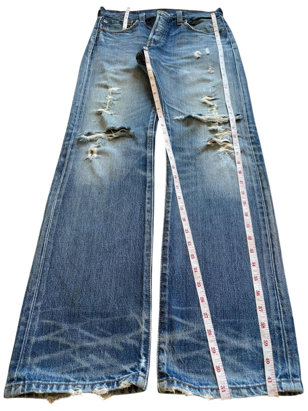 Levi's Vintage 90s Levis 501 Mud Wash Distressed Loose Jeans Size US 32 / EU 48 - 12 Thumbnail