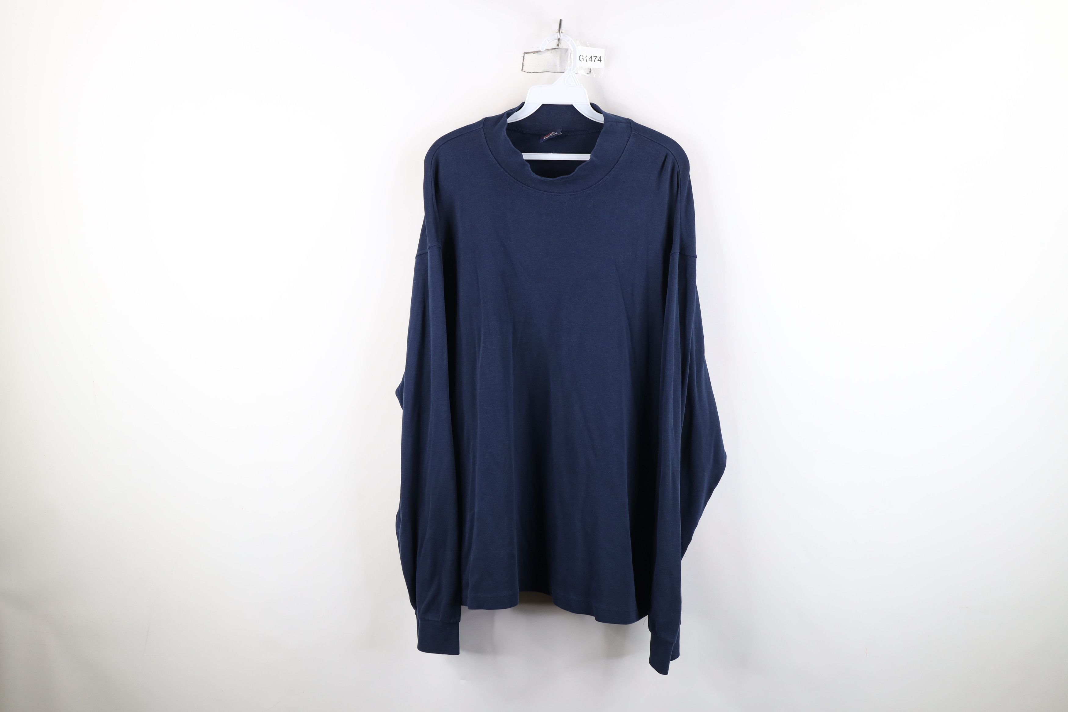Vintage Vintage 90s Streetwear Mock Neck Long Sleeve T-Shirt USA Size US XXL / EU 58 / 5 - 1 Thumbnail