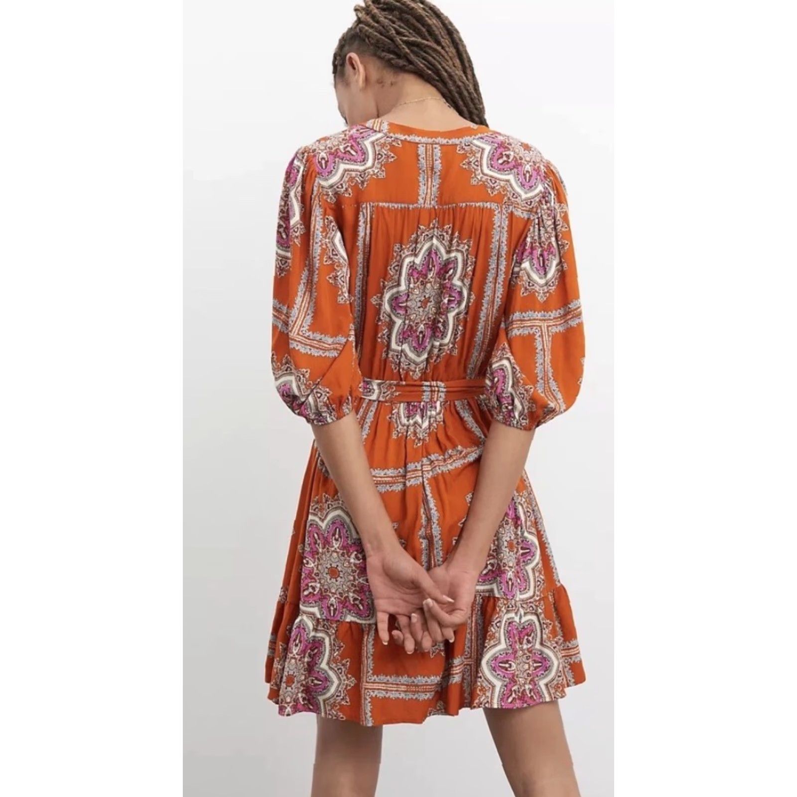Anthropologie VINTAGE Anthropologie Porridge Isabel Mini Dress Women Large Cotton Casual Summer Fall Winter Size L / US 10 / IT 46 - 2 Thumbnail