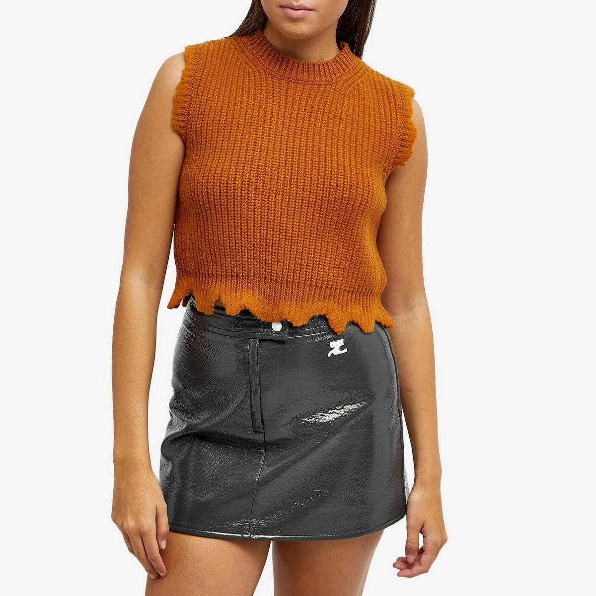 Versace o1y0226 Sleeveless Sweater in Tan Size S / US 4 / IT 40 - 2 Thumbnail
