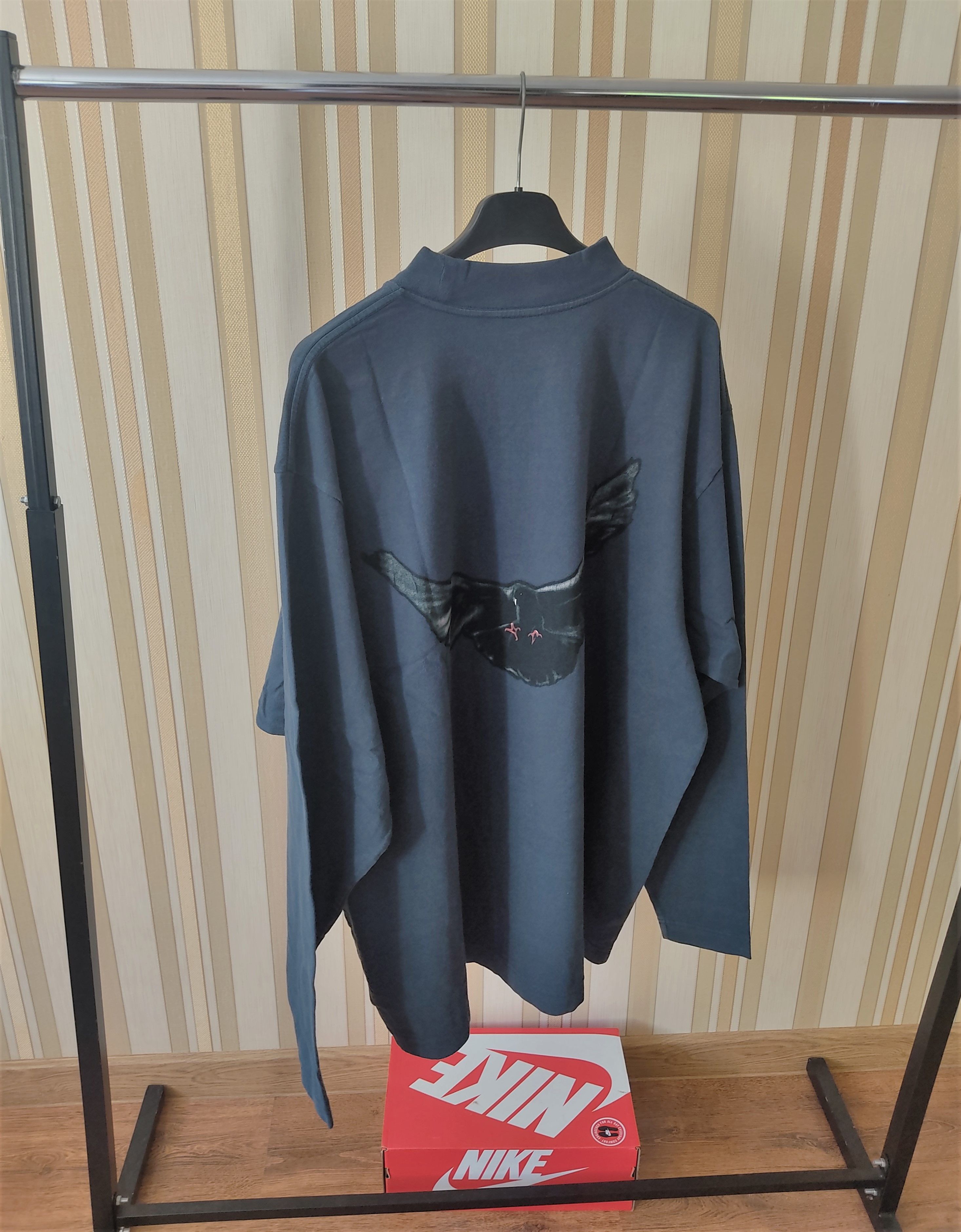 image of Yeezy Yzy Gap Balenciaga Dove Long Sleeve in Dark Blue, Men's (Size Medium)