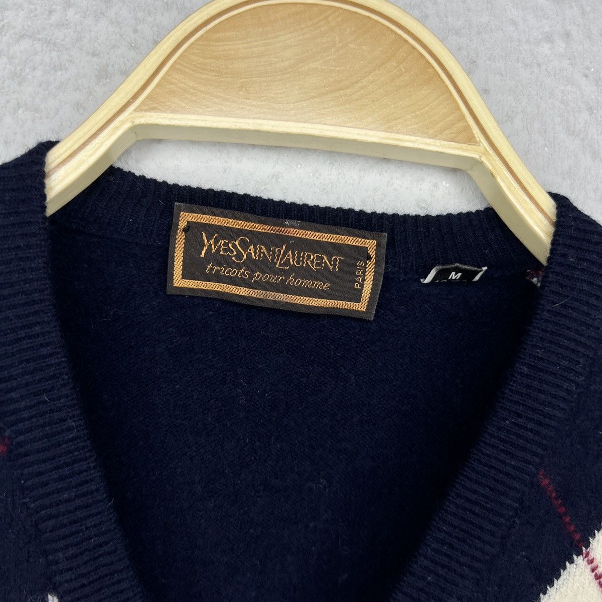 Designer × Vintage × Yves Saint Laurent Yves Saint Laurent Vintage Wool Sweater Jumper Knit Navy Size US M / EU 48-50 / 2 - 5 Thumbnail