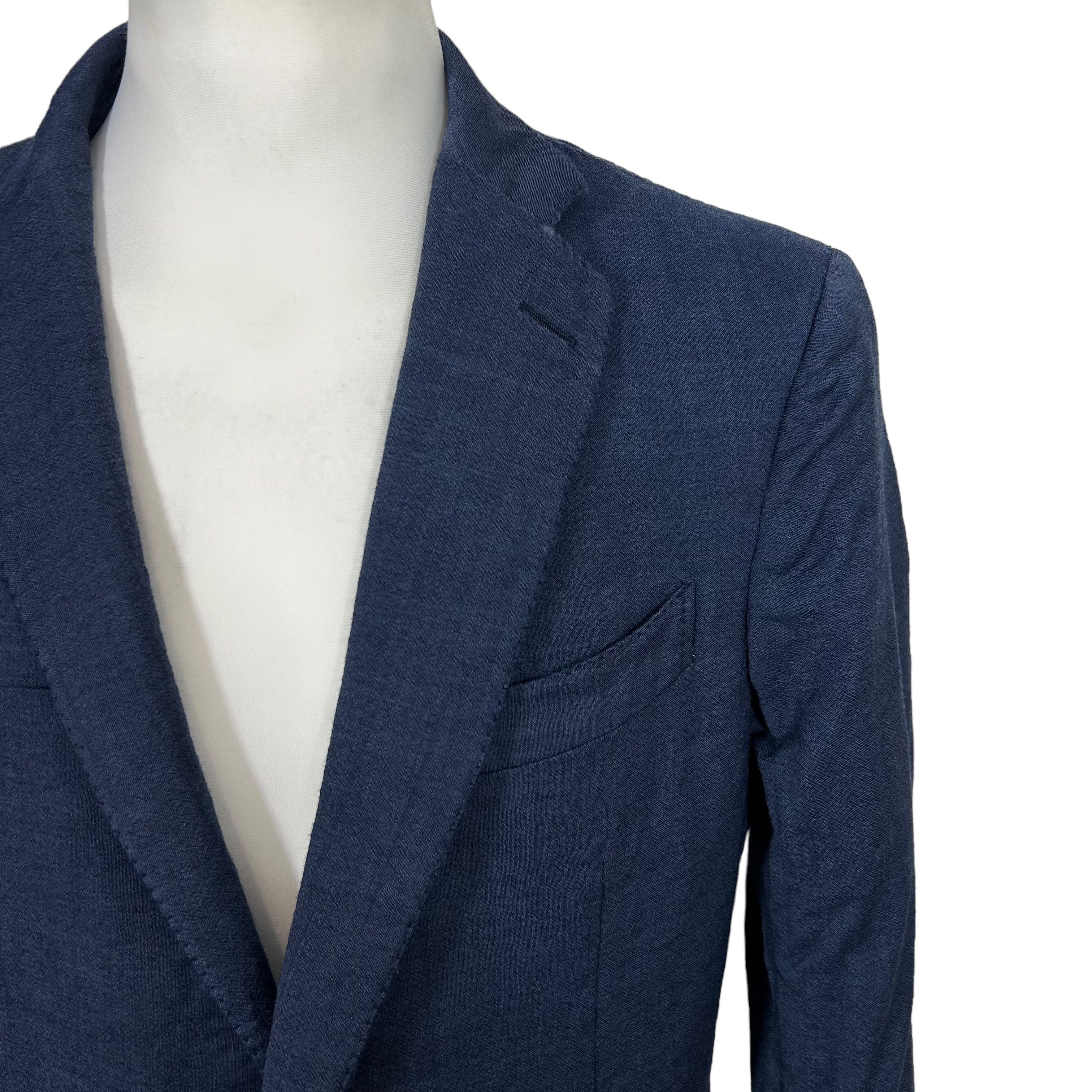 Ermenegildo Zegna Ermenegildo Zegna Navy Blue Pure Wool Resort Blazer Slim 40R Size 40R - 3 Thumbnail